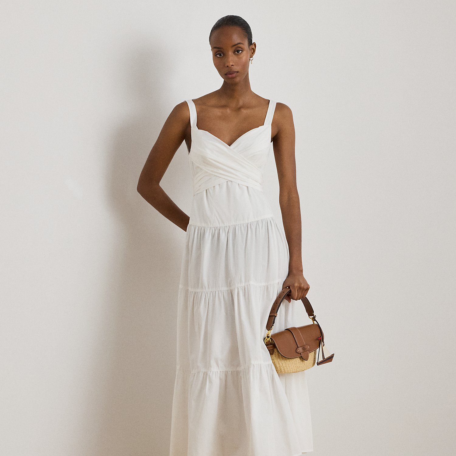 Cotton Broadcloth Tiered Dress