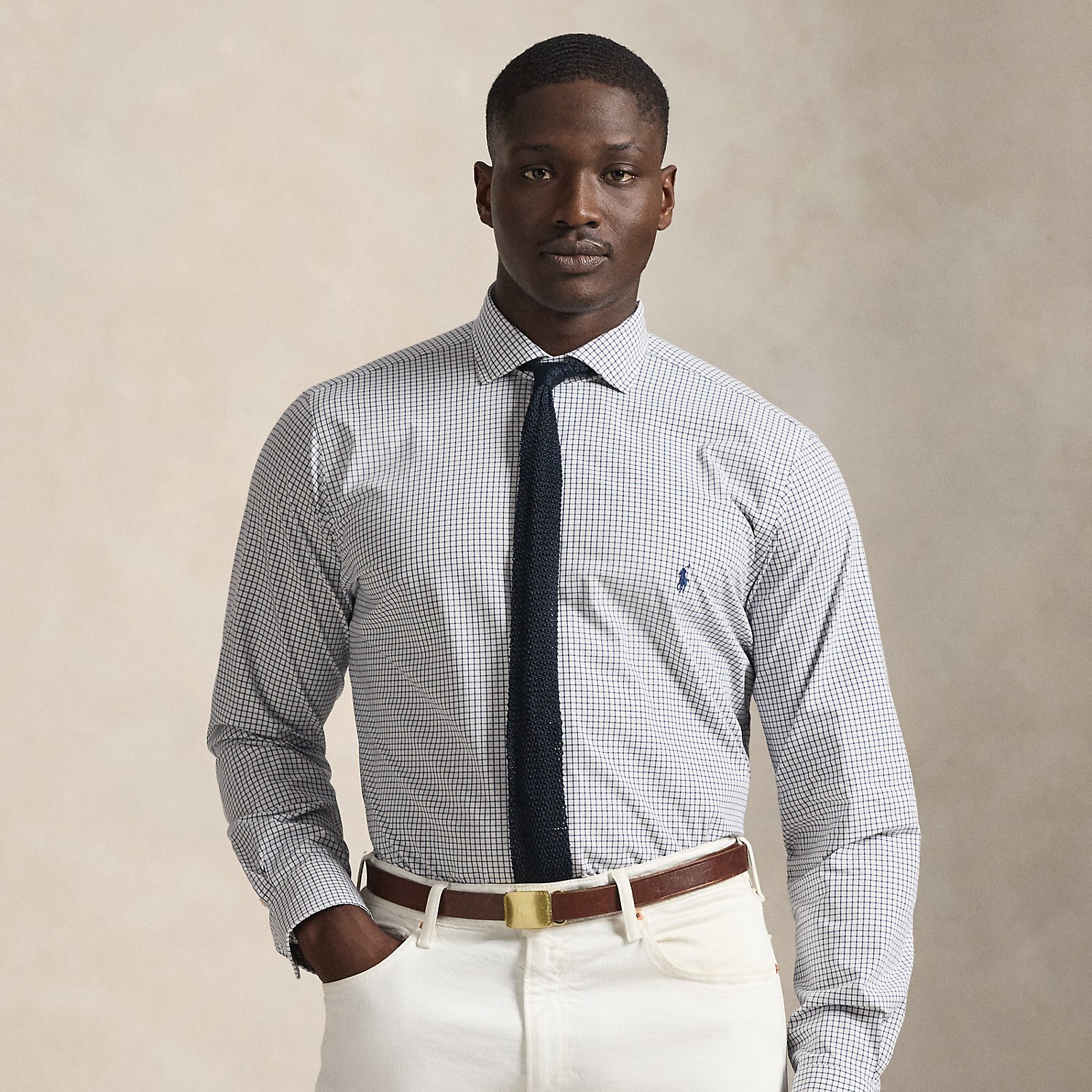 Big & Tall - Plaid Stretch Poplin Shirt