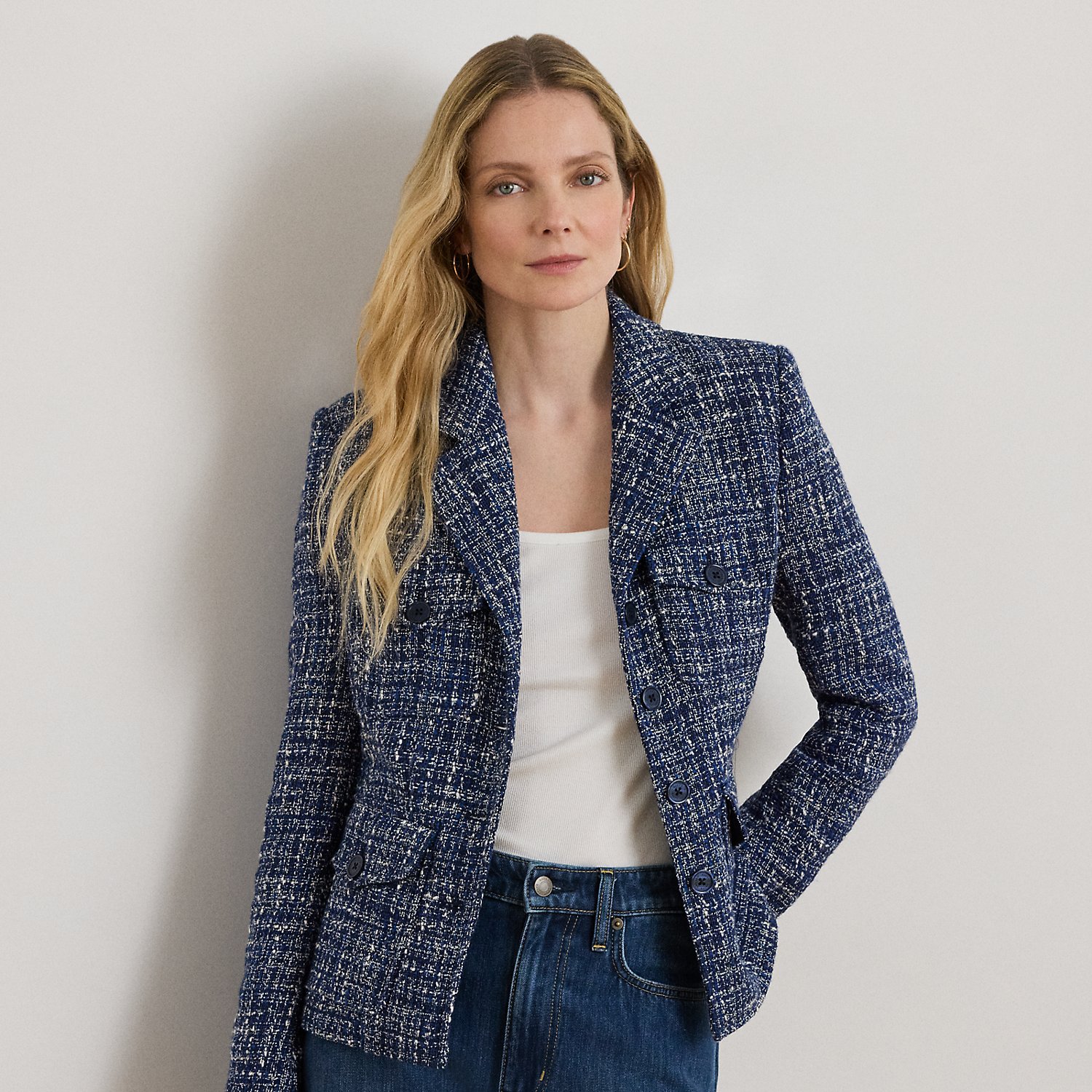 Cotton-Blend Bouclé Blazer