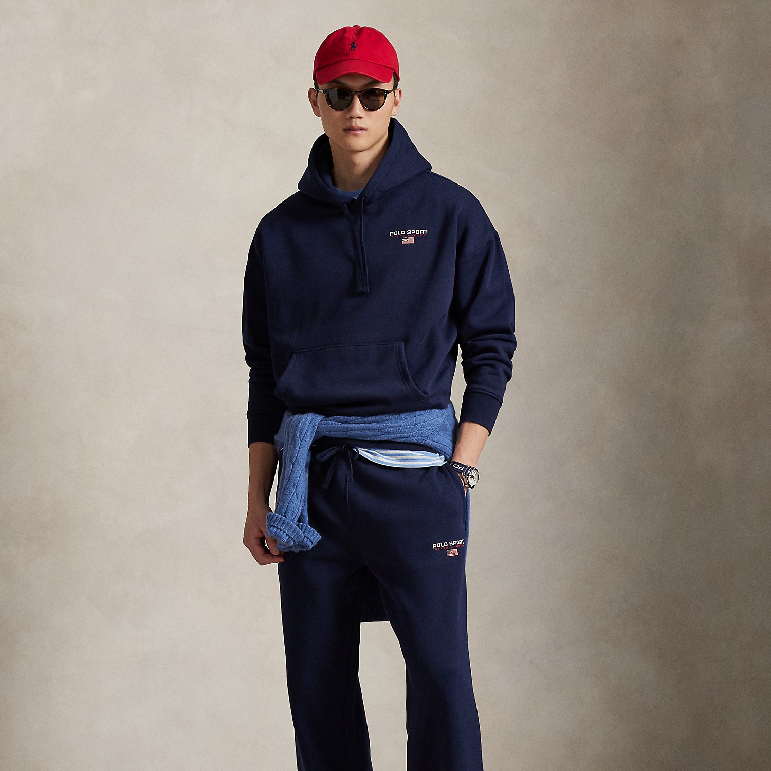 Relaxed Fit Polo Sport Fleece Hoodie