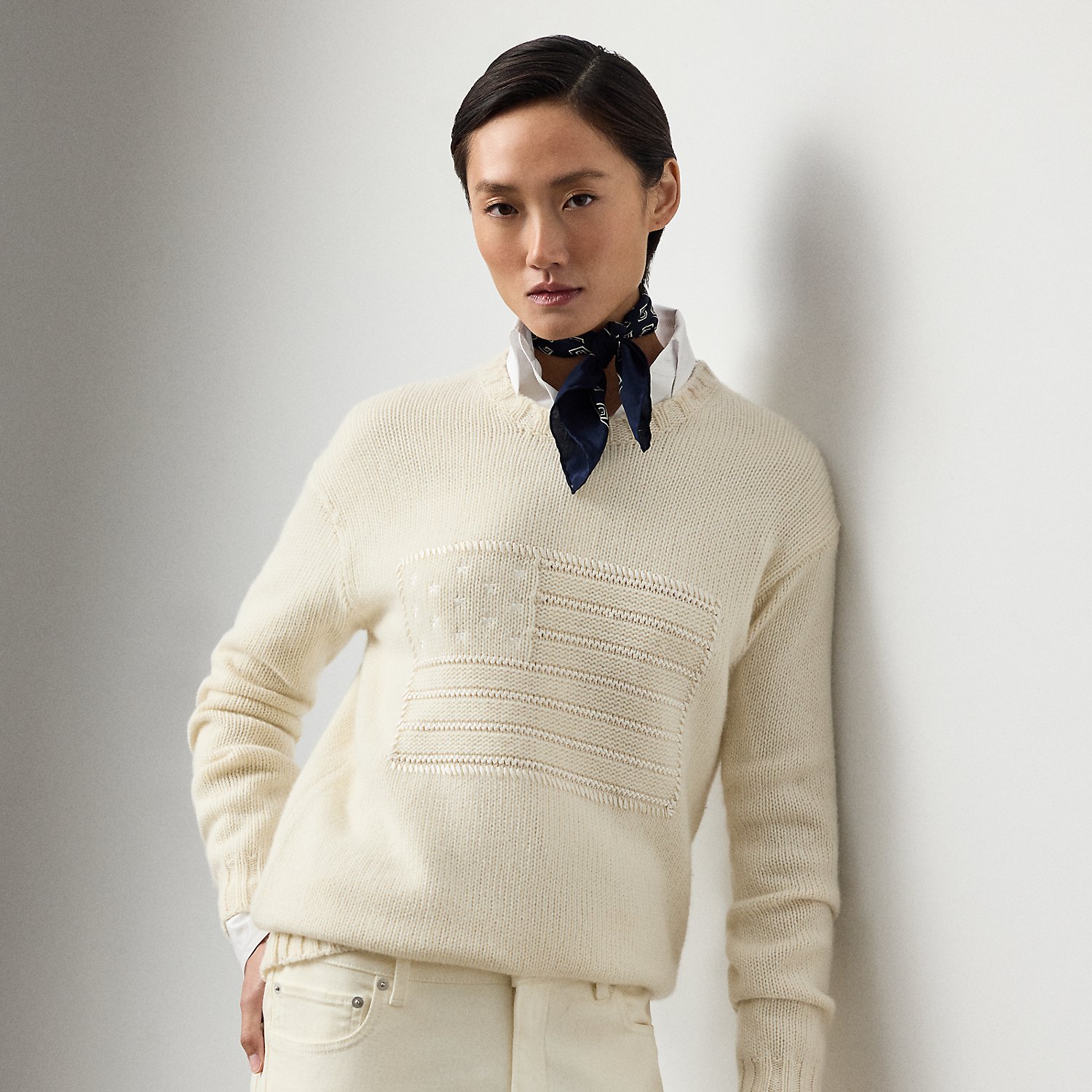 Flag Cashmere Crewneck Jumper