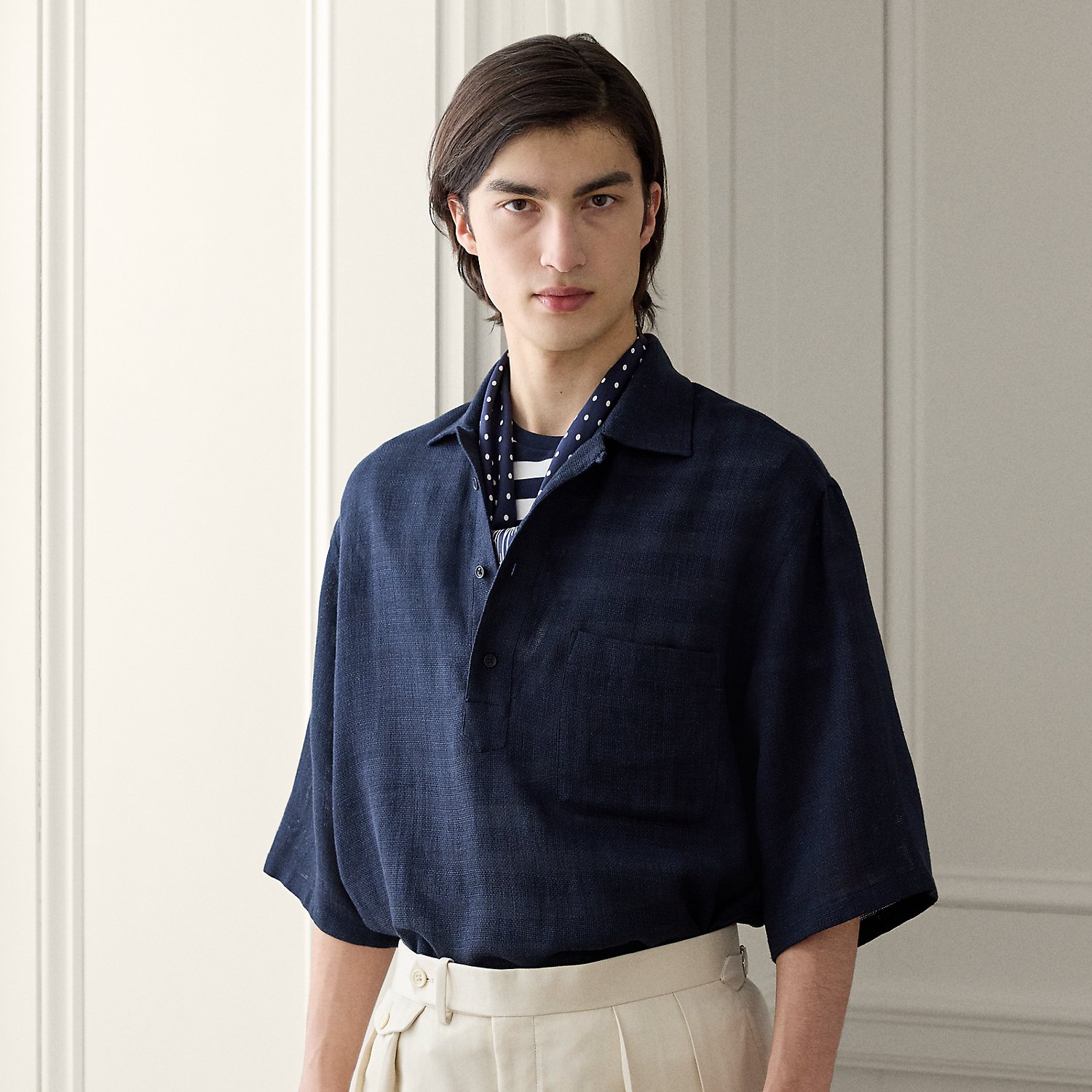 Relaxed Fit Basket-Woven Shirt by Ralph Lauren Purple Label