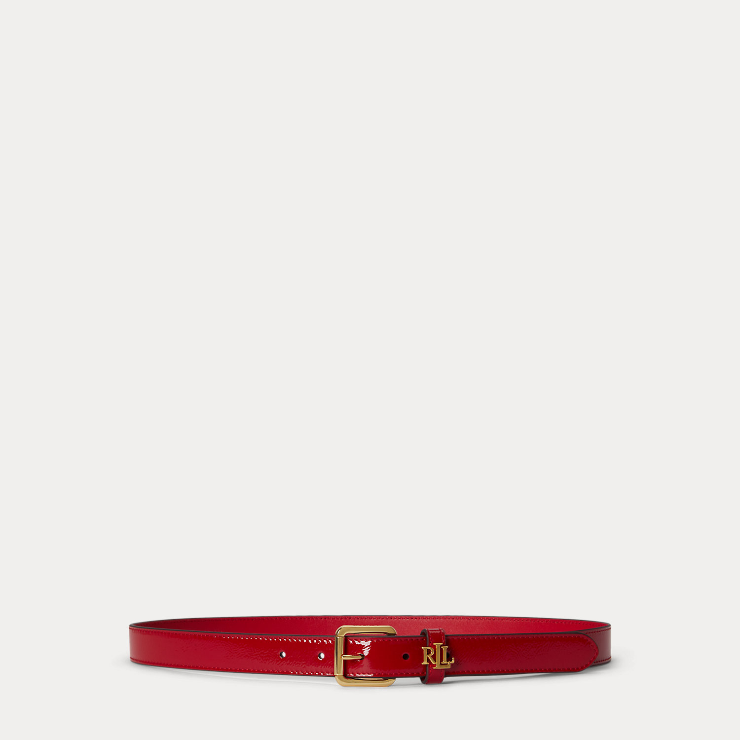 Logo-Keeper Patent Leather Skinny Belt