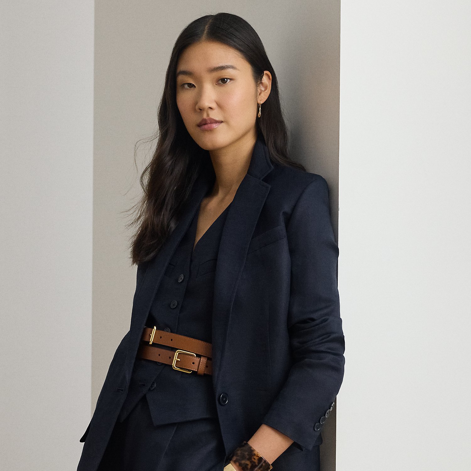 Linen-Blend Twill Blazer