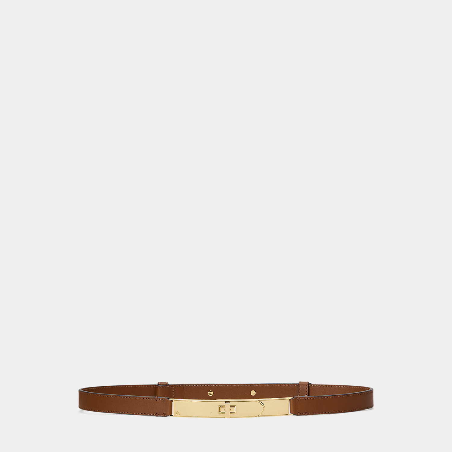 Turn-Lock Skinny Leather Belt