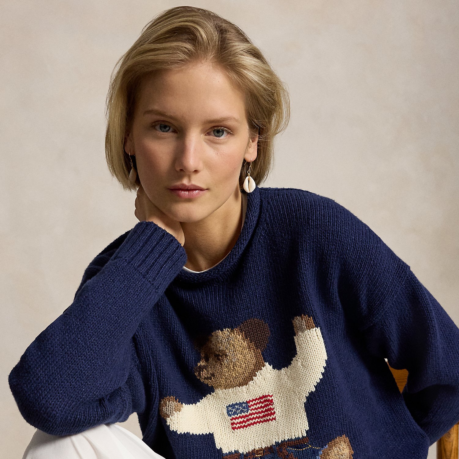 Polo Bear Roll Neck Jumper