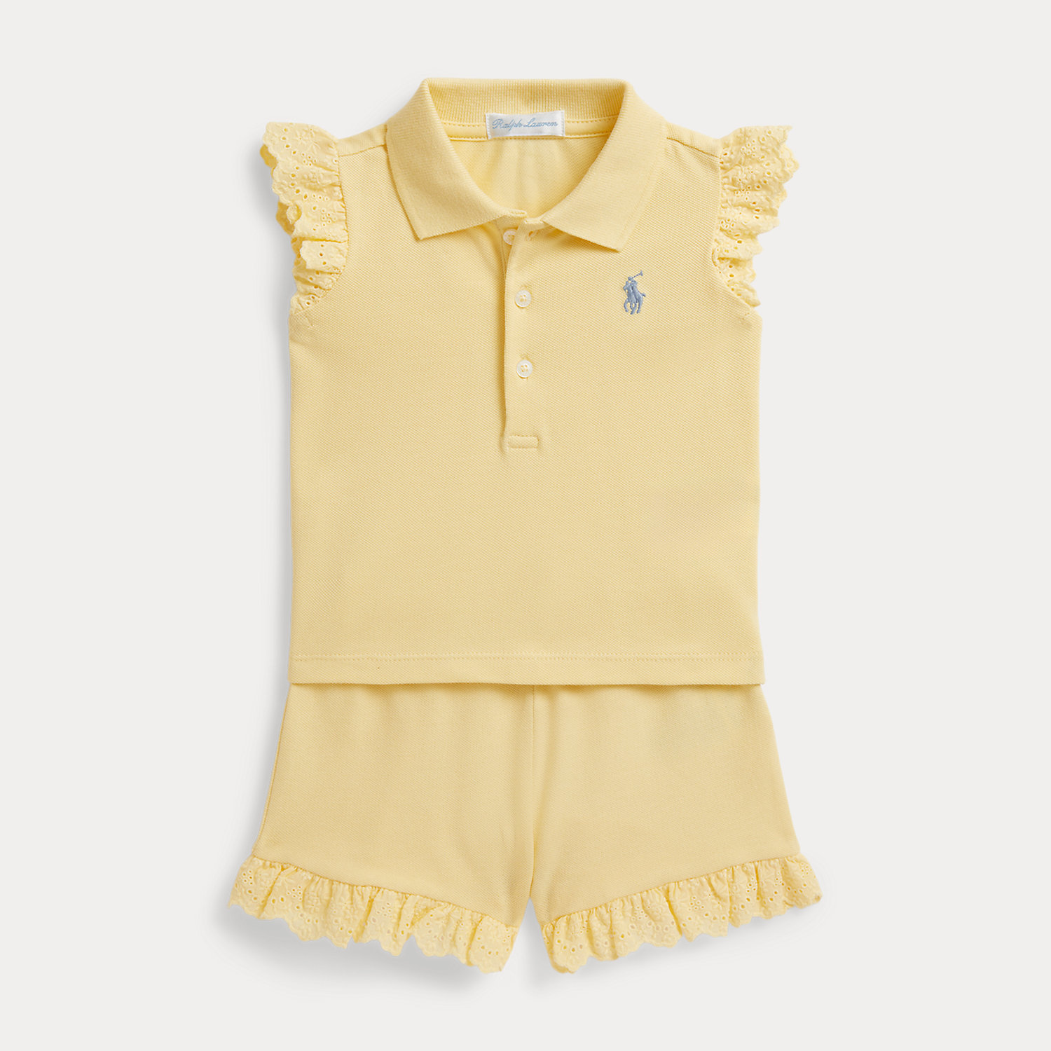 Eyelet Stretch Mesh Polo Shirt & Shorts by Ralph Lauren