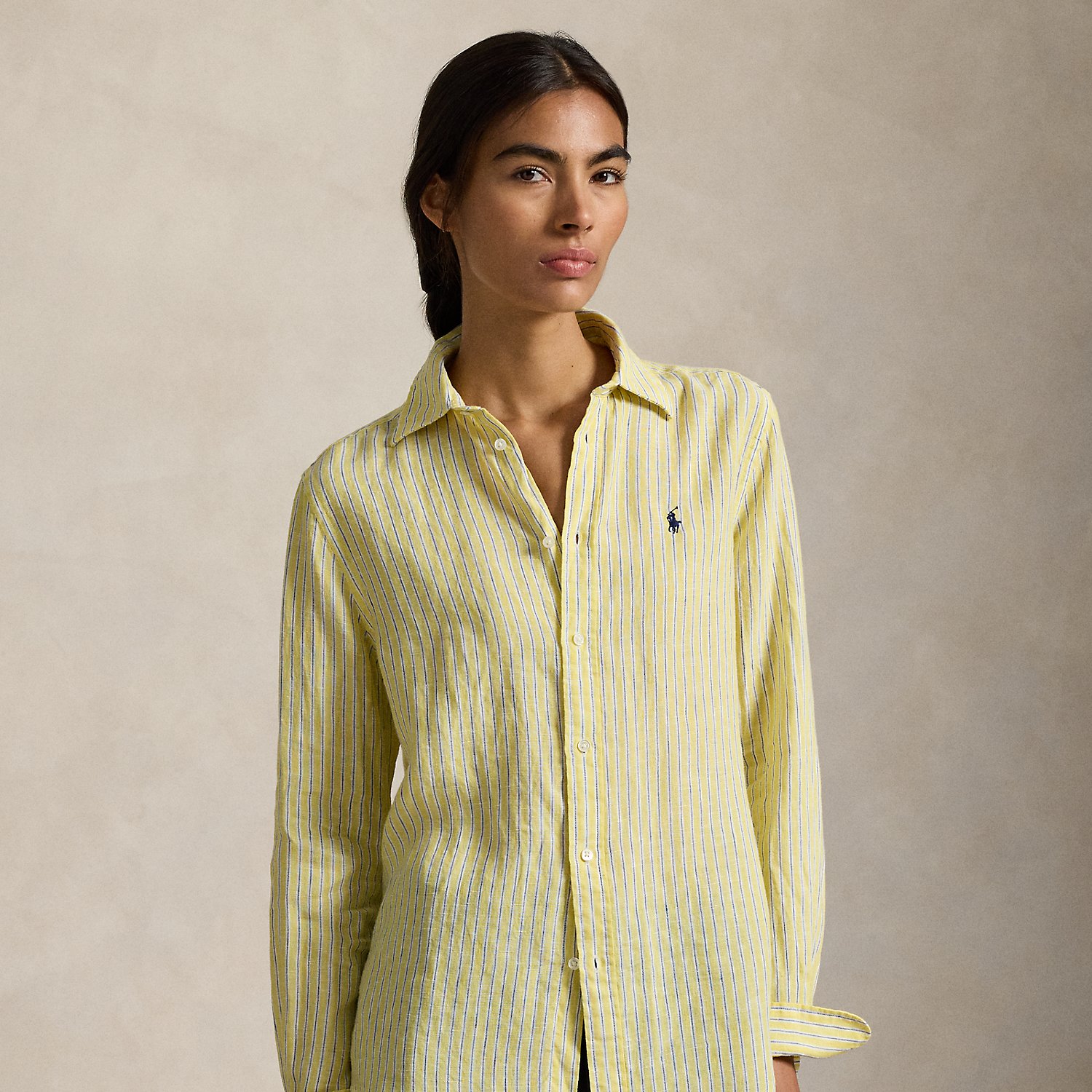 Classic Fit Striped Linen Shirt by Polo Ralph Lauren
