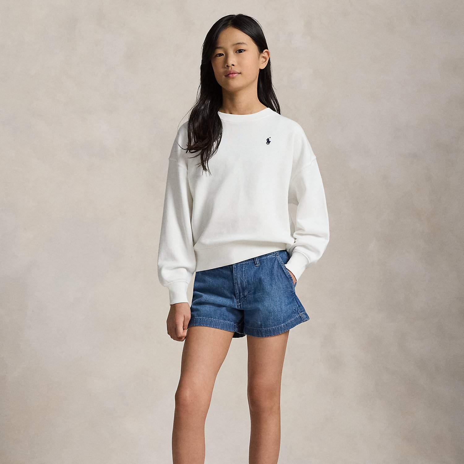 Indigo Cotton Denim Shorts by Ralph Lauren