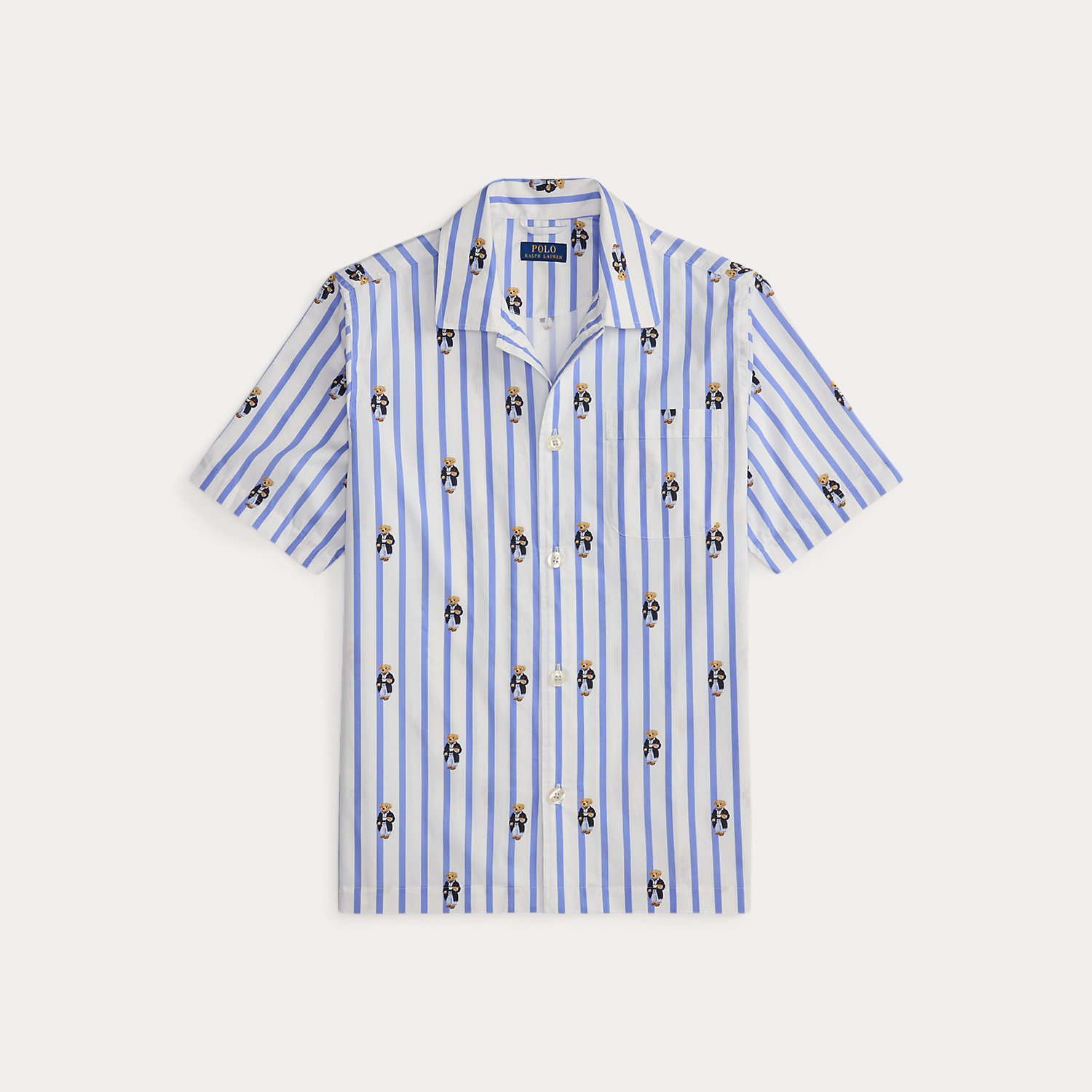 Polo Bear Striped Poplin Pyjama Shirt by Polo Ralph Lauren