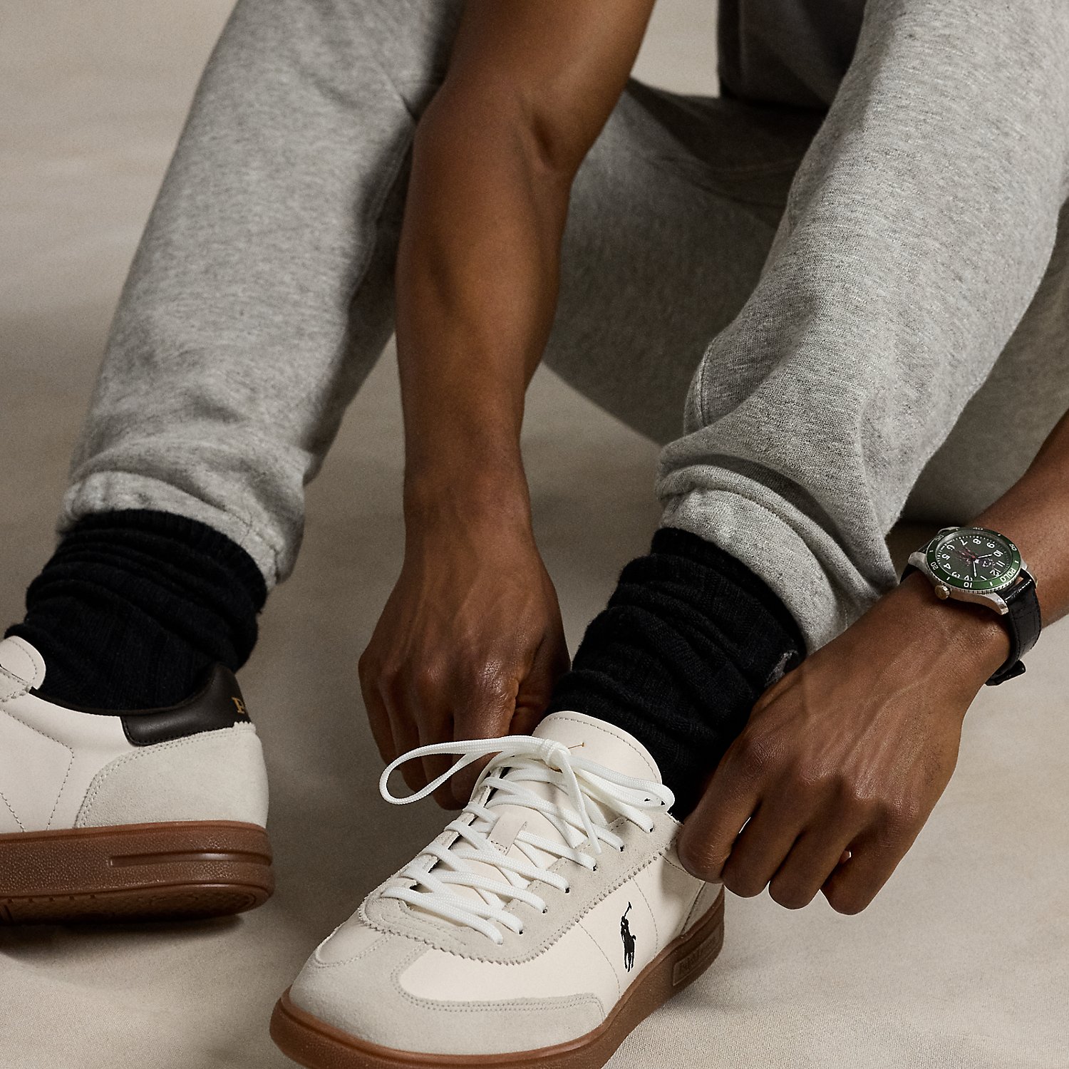 Bedford Leather-Suede Trainer by Ralph Lauren Polo Sport