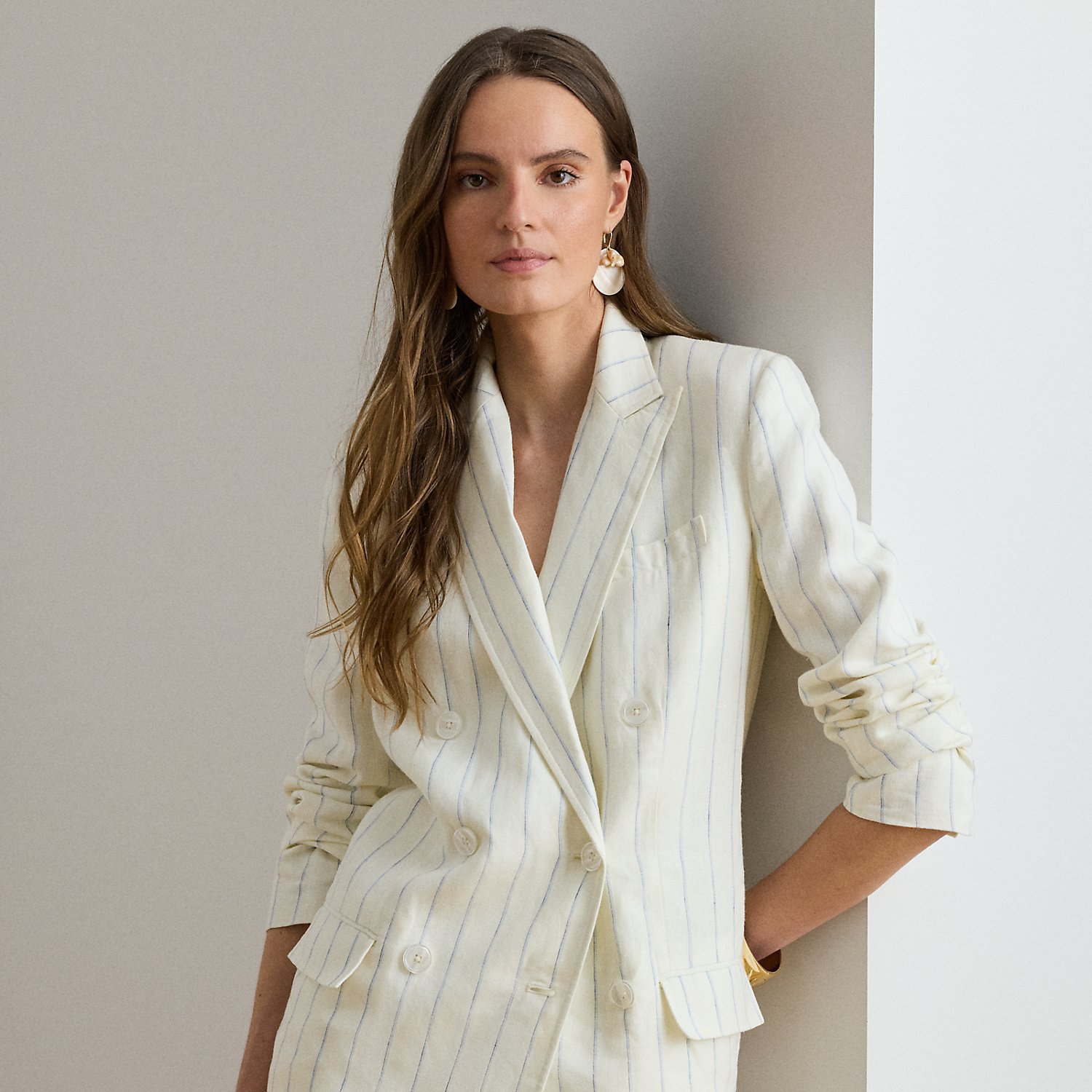 Striped Linen Twill Blazer