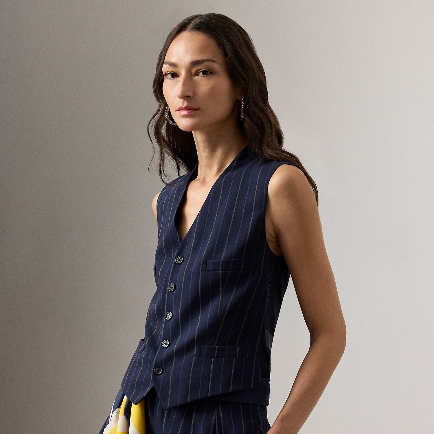 Jaiden Striped Wool Waistcoat