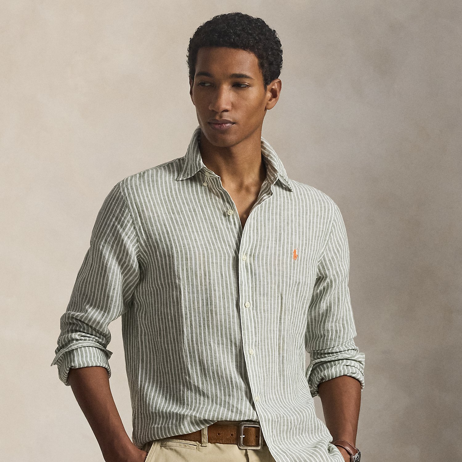 Custom Fit Striped Linen Shirt