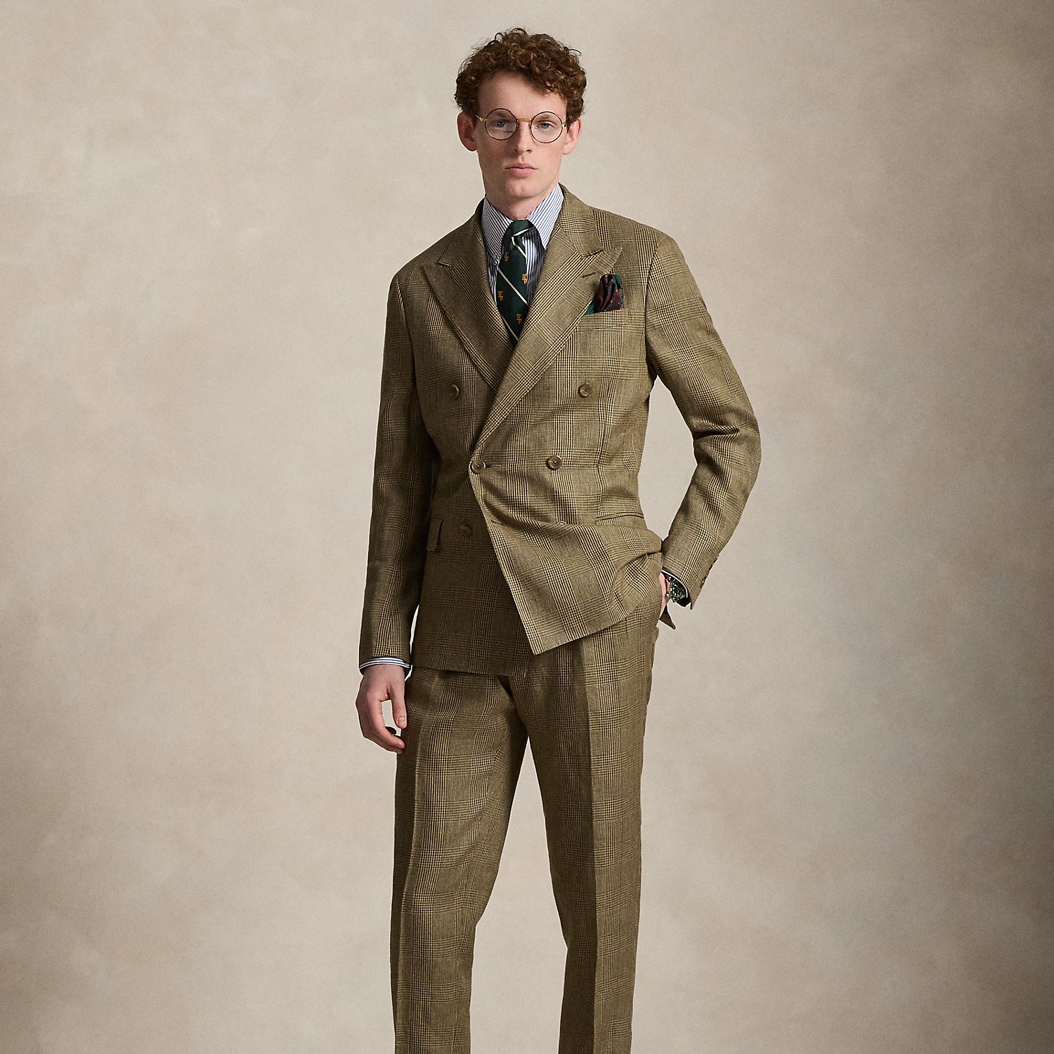 Glen Plaid Twill Suit Trouser