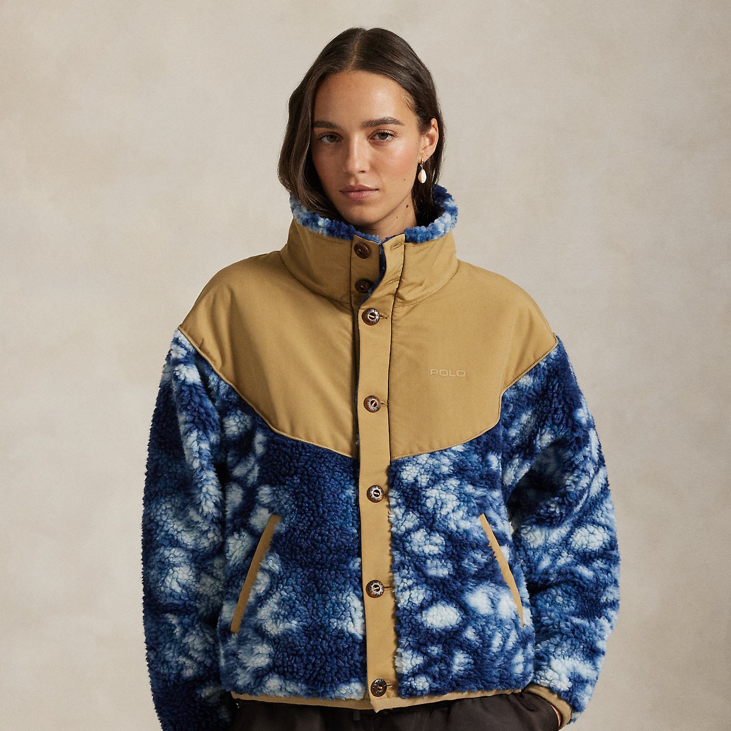 Tie-Dye Hybrid Fleece-Ripstop Jacket