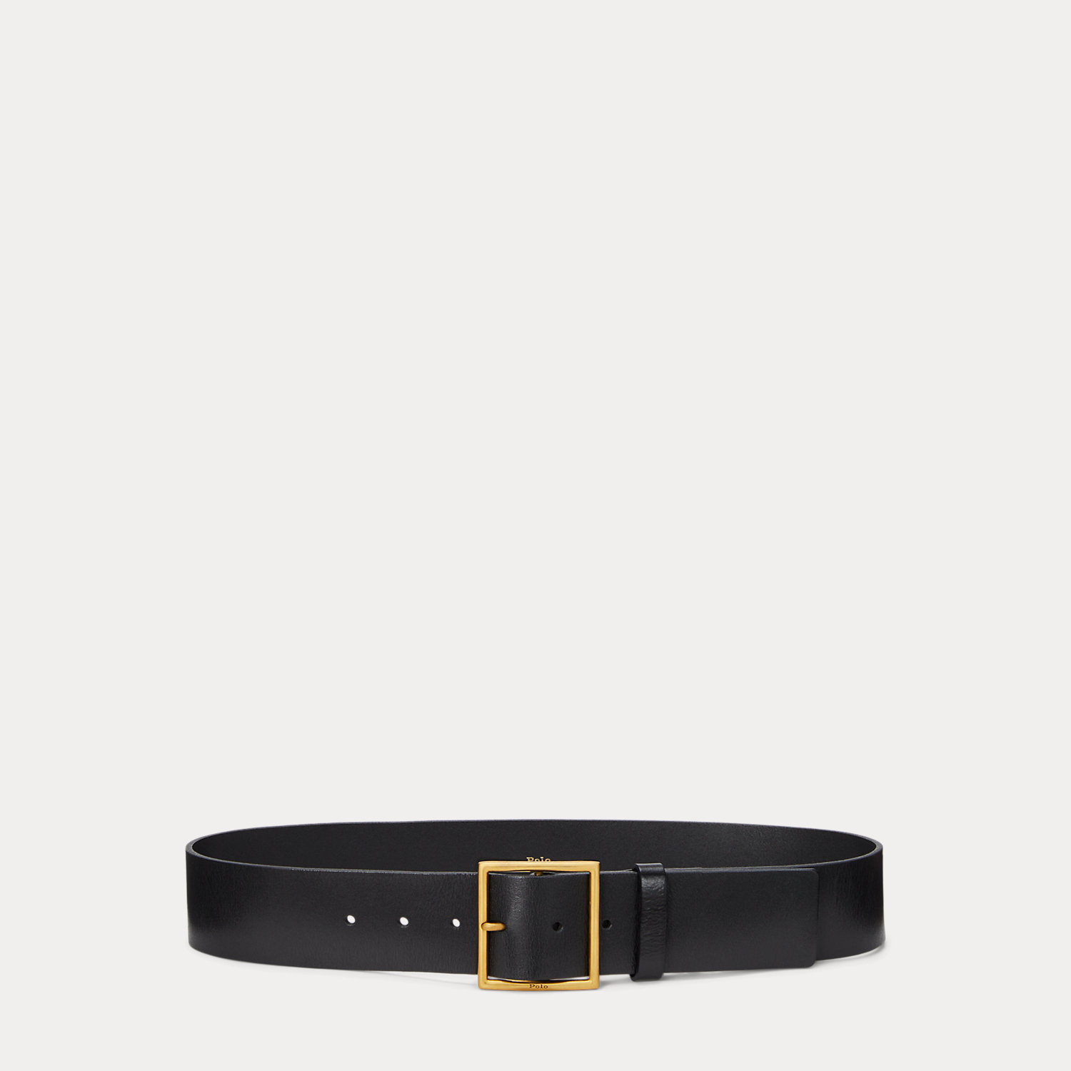 Square-Buckle Wide Leather Belt