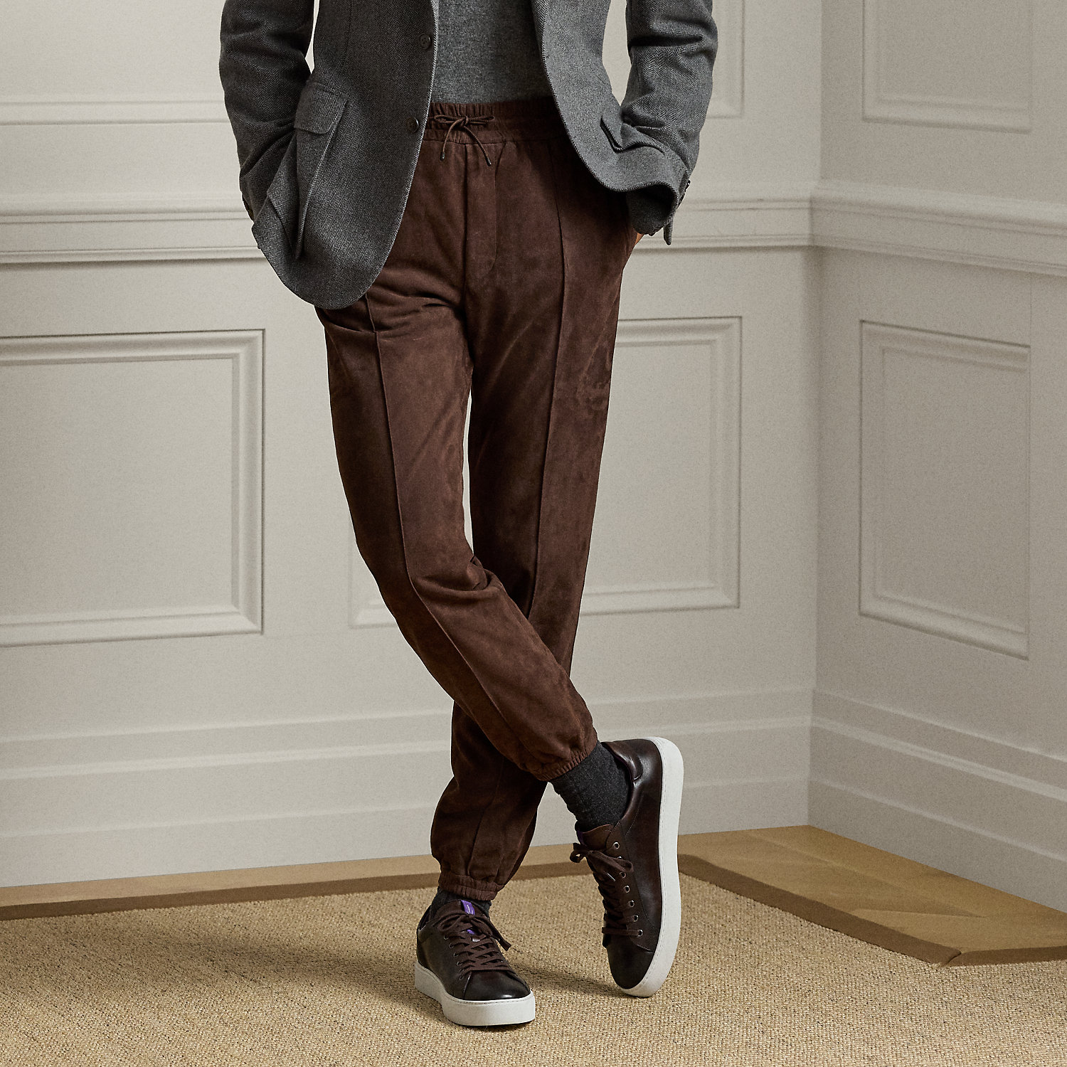 Suede Jogging Bottoms