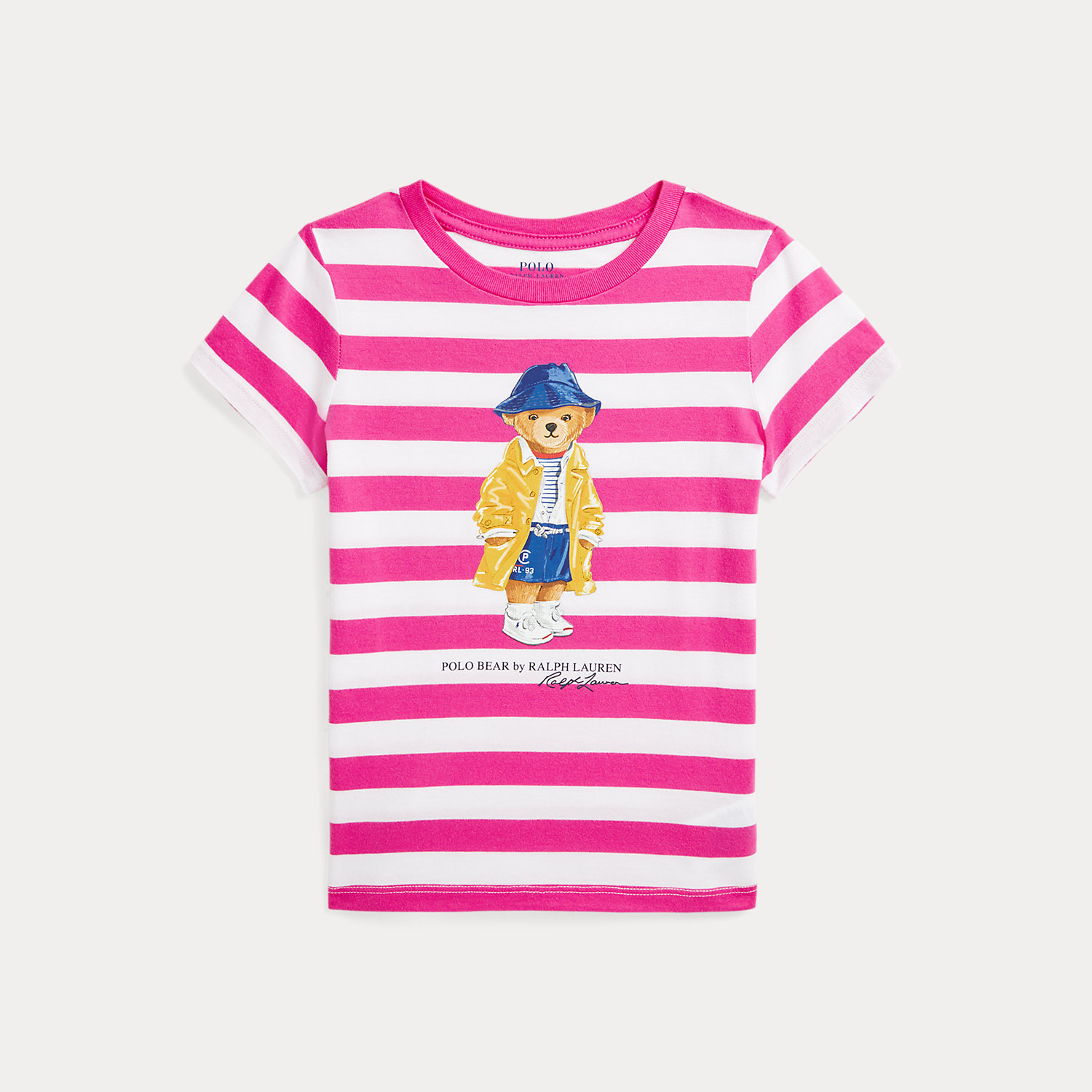Striped Polo Bear Cotton Jersey T-shirt