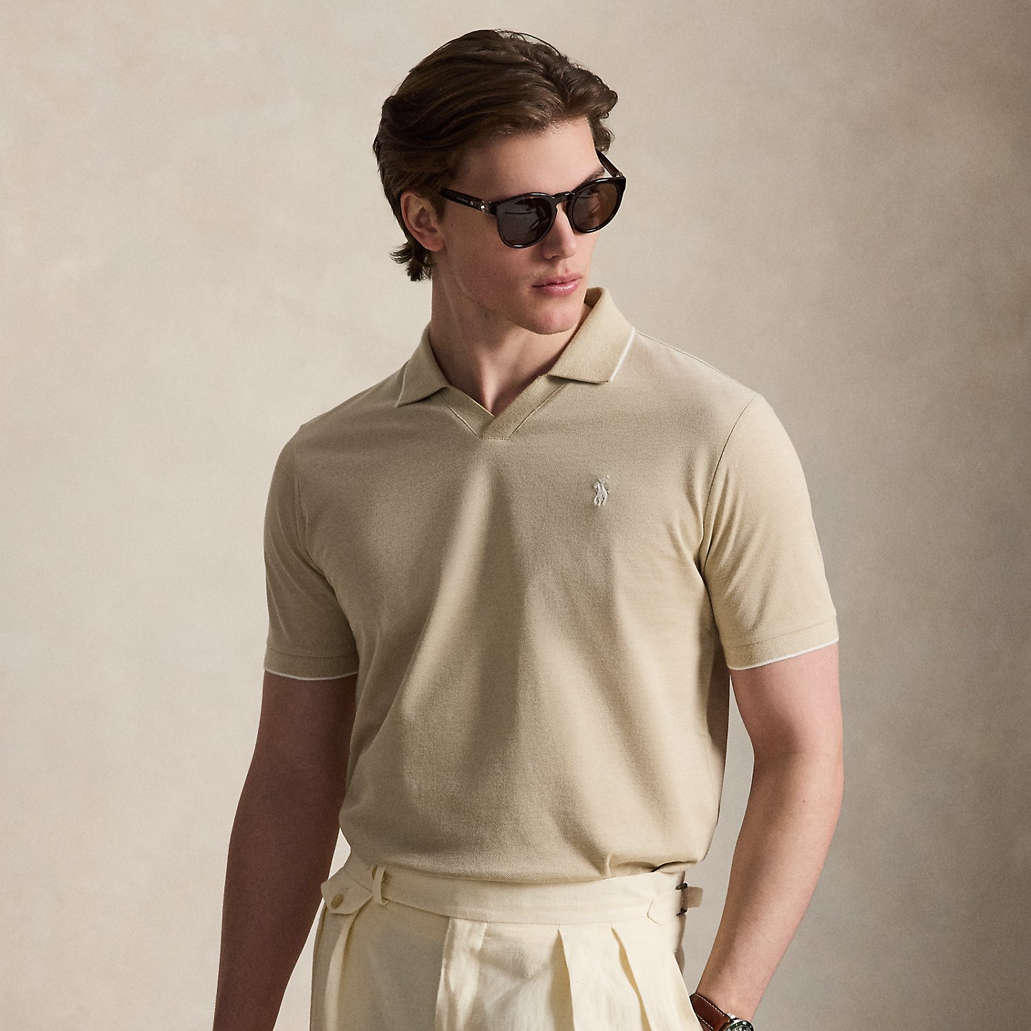 Jacquard Mesh Polo Shirt