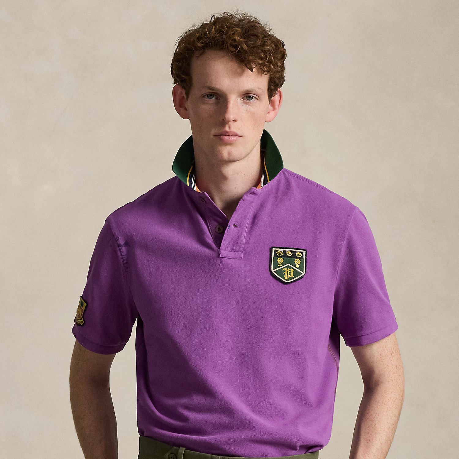 Classic Fit Mesh Graphic Polo Shirt