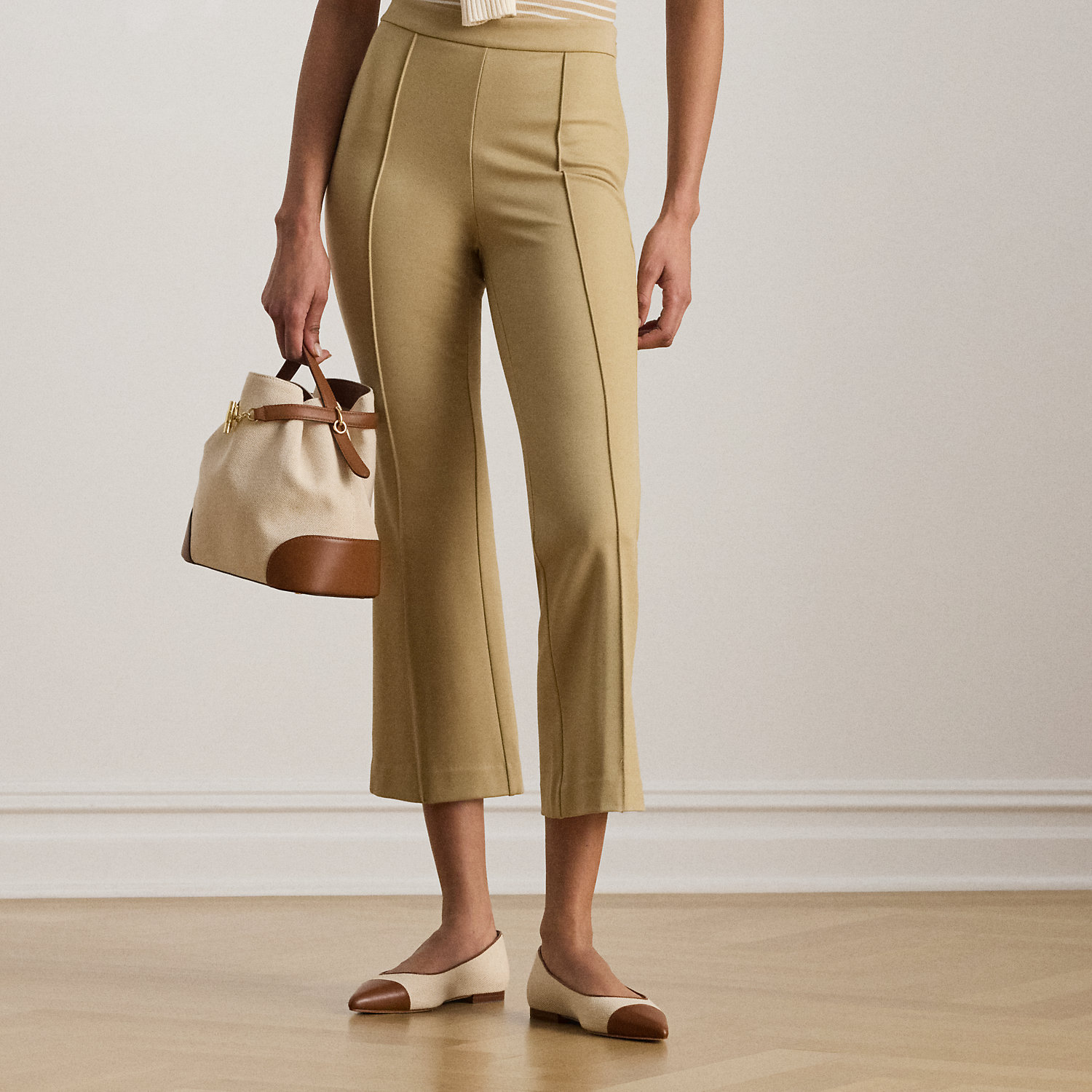Twill Flare Ankle Trouser