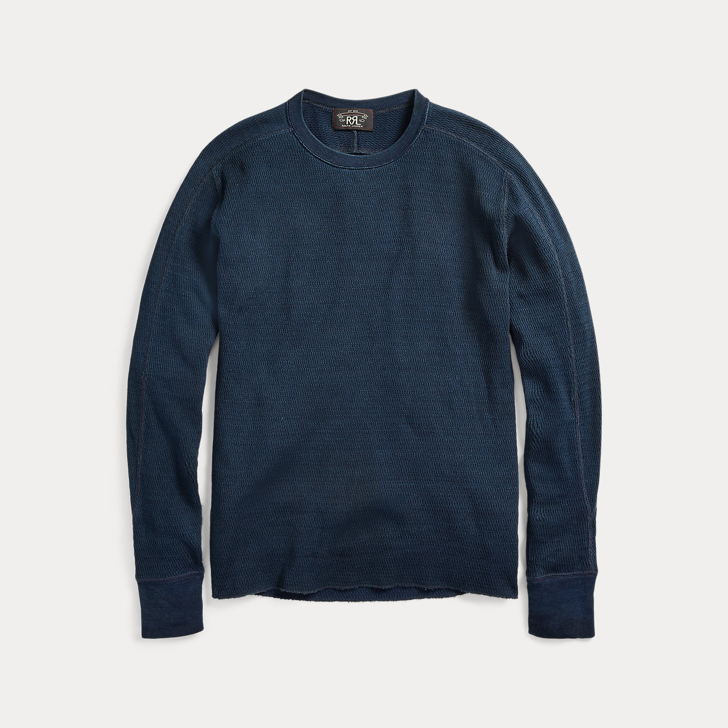 Indigo Jacquard-Knit Crewneck
