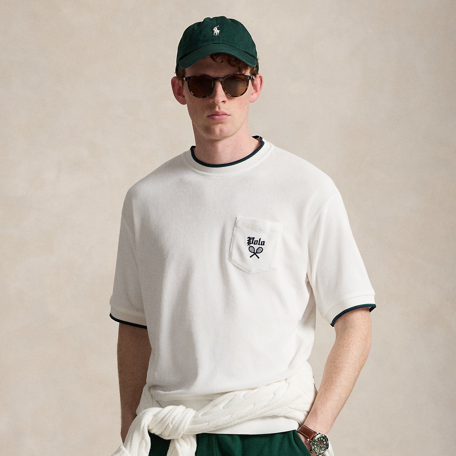 Relaxed Terry Short-Sleeve Sweatshirt