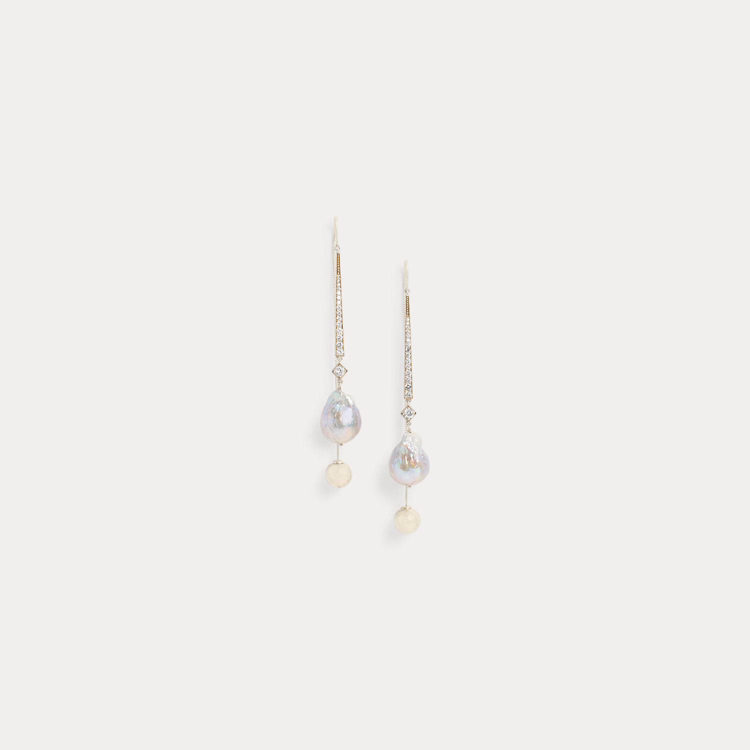 Pearl & Crystal Threader Earrings