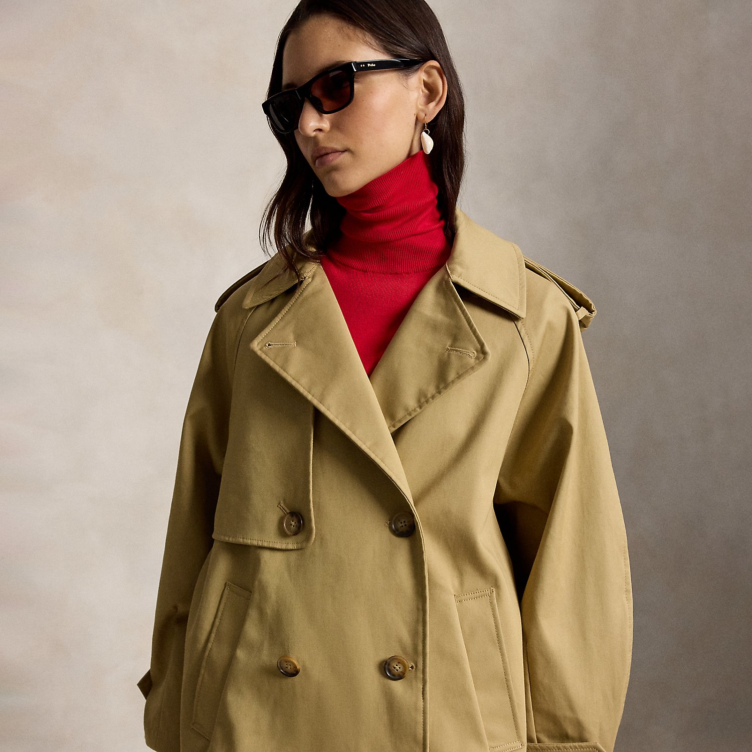 Cotton Twill Balloon Trench Coat