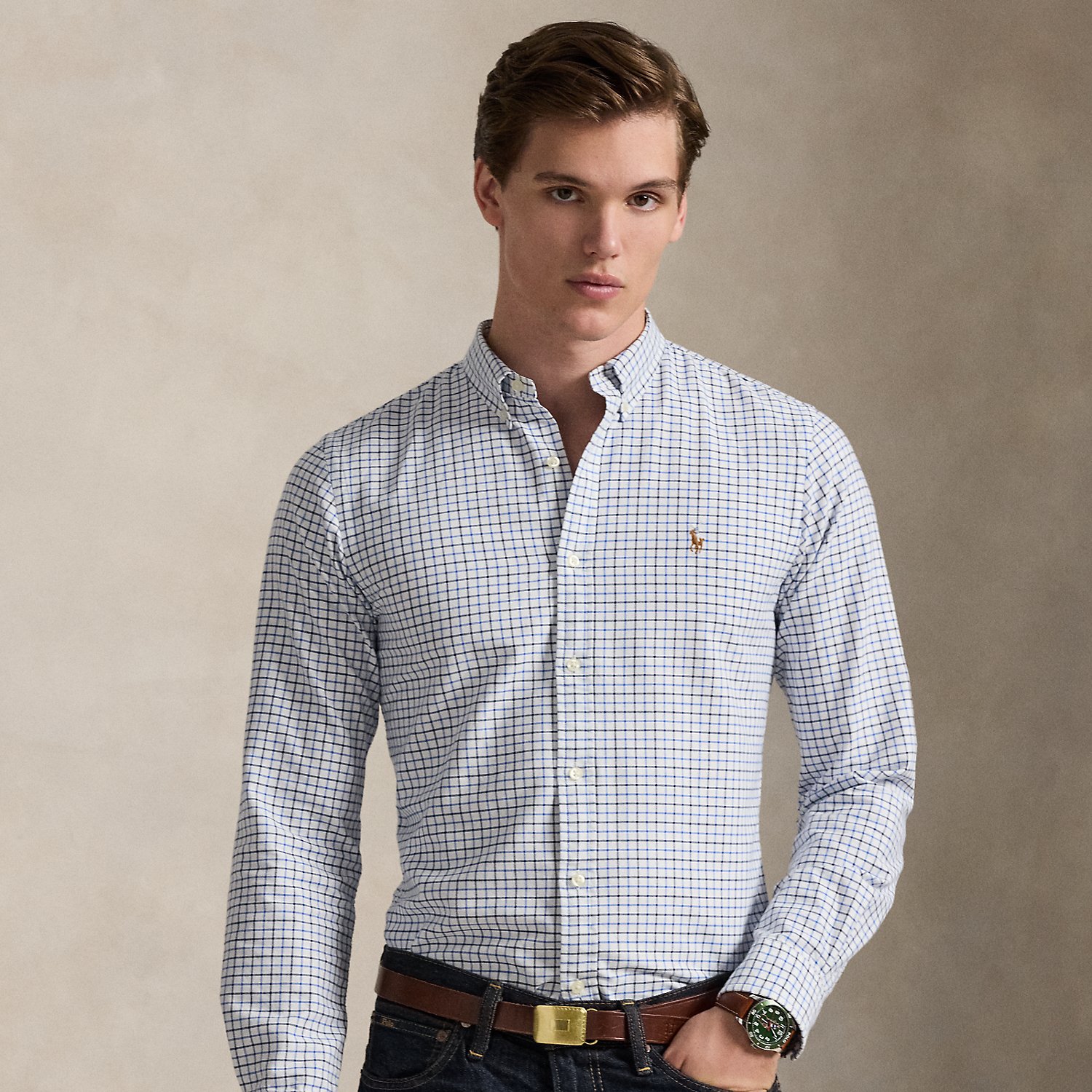 Slim Fit Tattersall Oxford Shirt