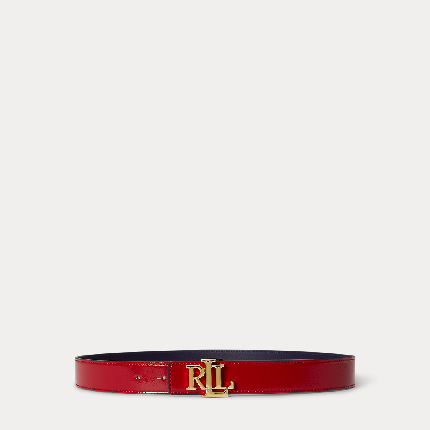 Reversible Patent Leather Logo Belt