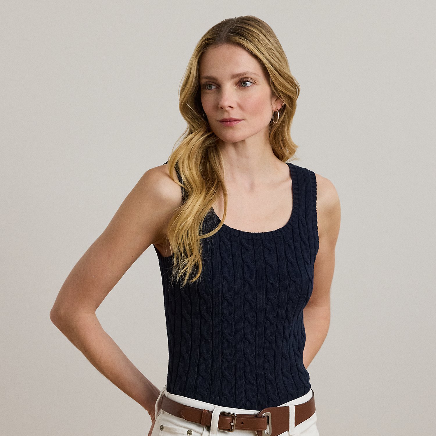 Cable-Knit Sleeveless Jumper by Lauren Ralph Lauren