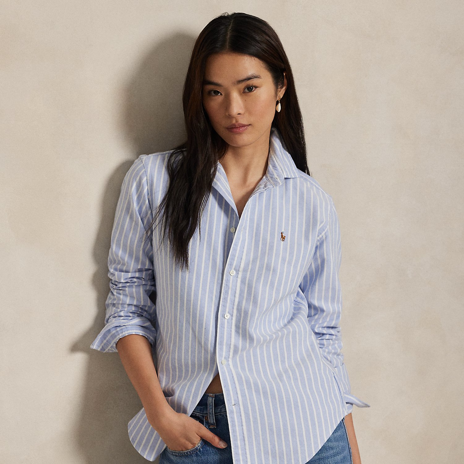Slim Fit Striped Oxford Shirt
