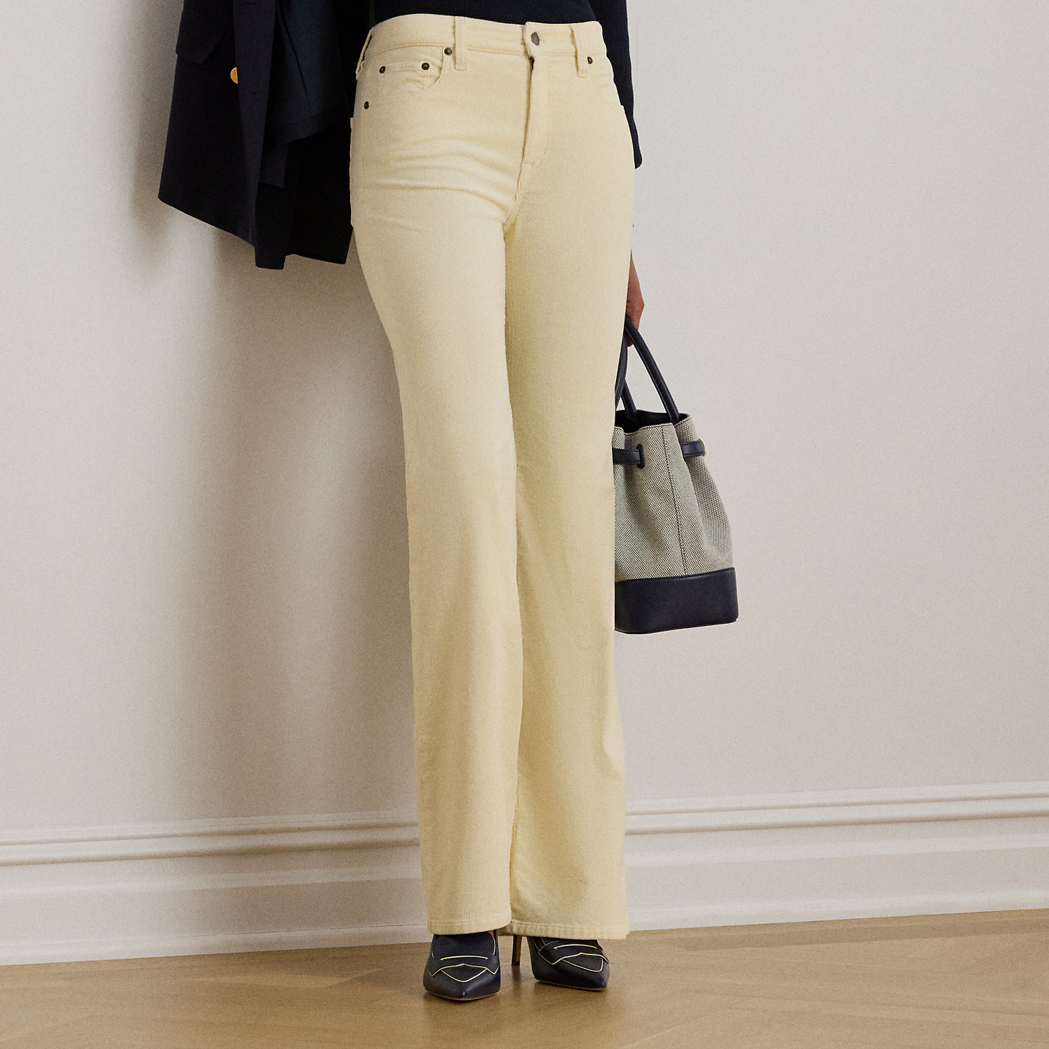 High-Rise Corduroy Flare Trousers
