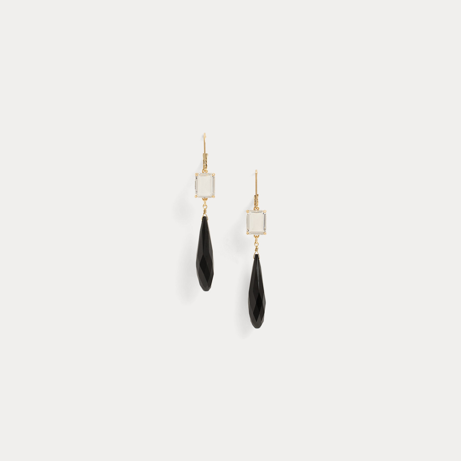 Gold-Plated Stone Drop Earrings