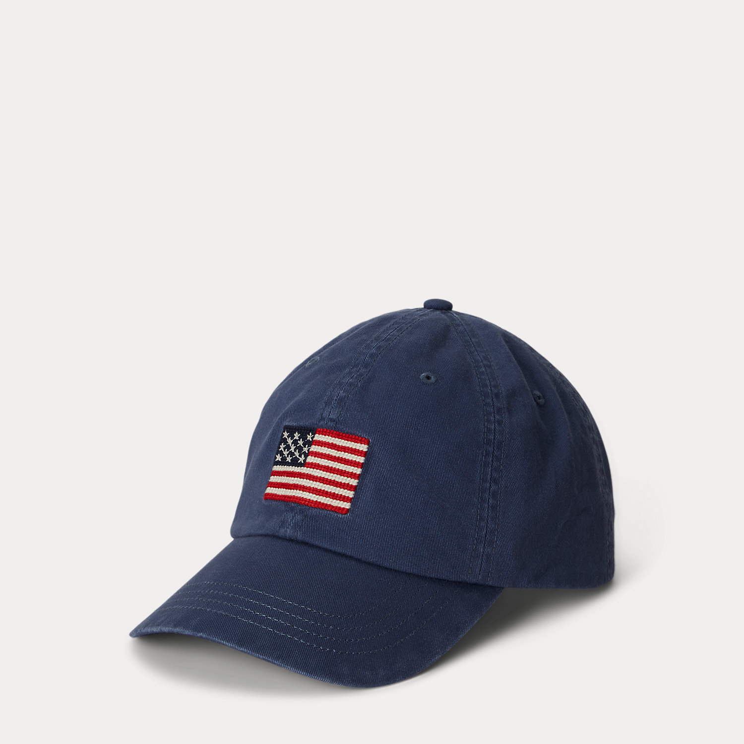 Flag-Embroidered Twill Ball Cap