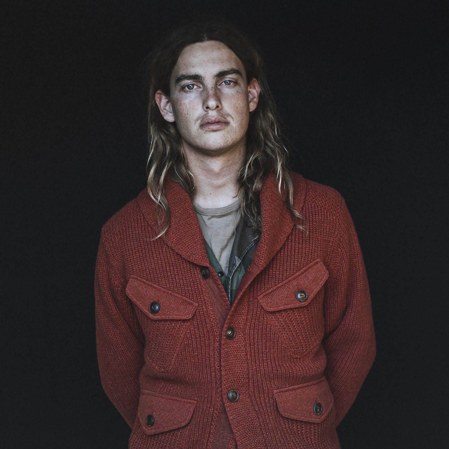 Wool-Cotton Shawl-Collar Cardigan