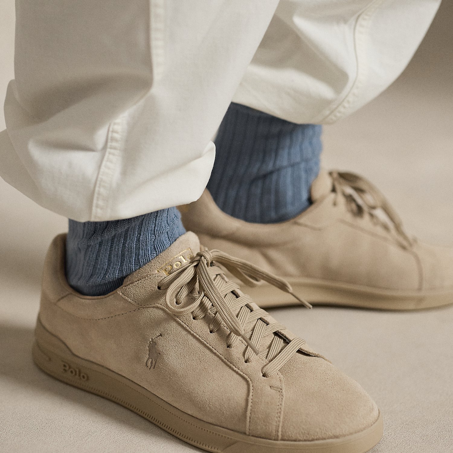 Heritage Court II Suede Trainer by Ralph Lauren Polo Sport