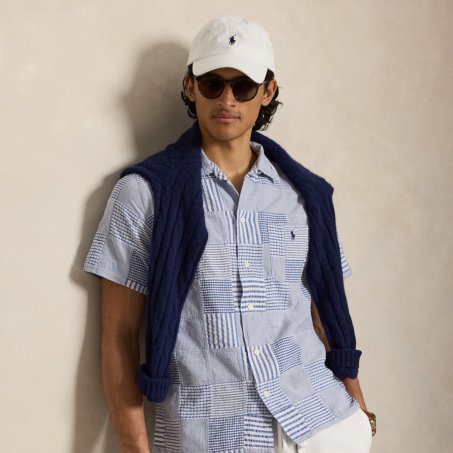 Classic Fit Patchwork Seersucker Shirt