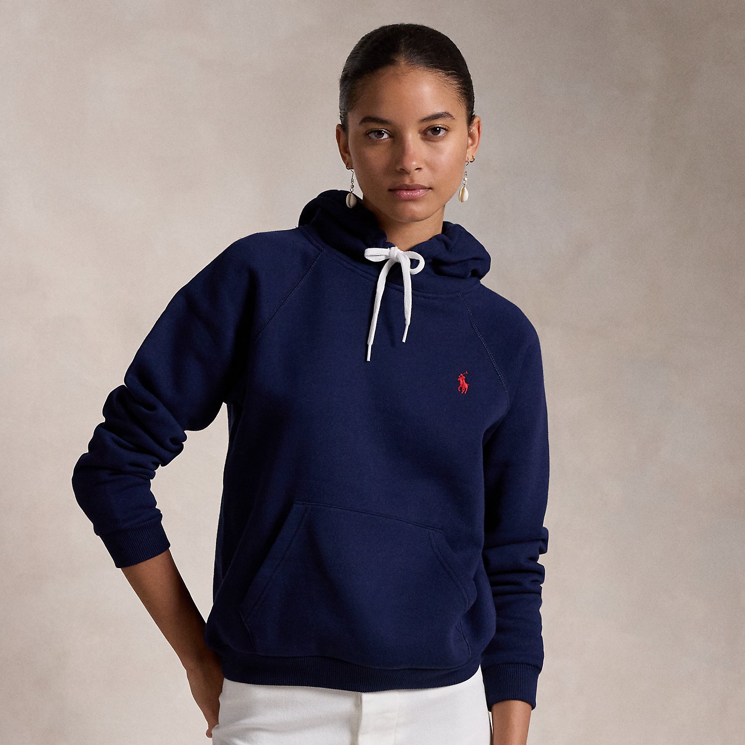 Shrunken Fit Fleece Hoodie by Polo Ralph Lauren