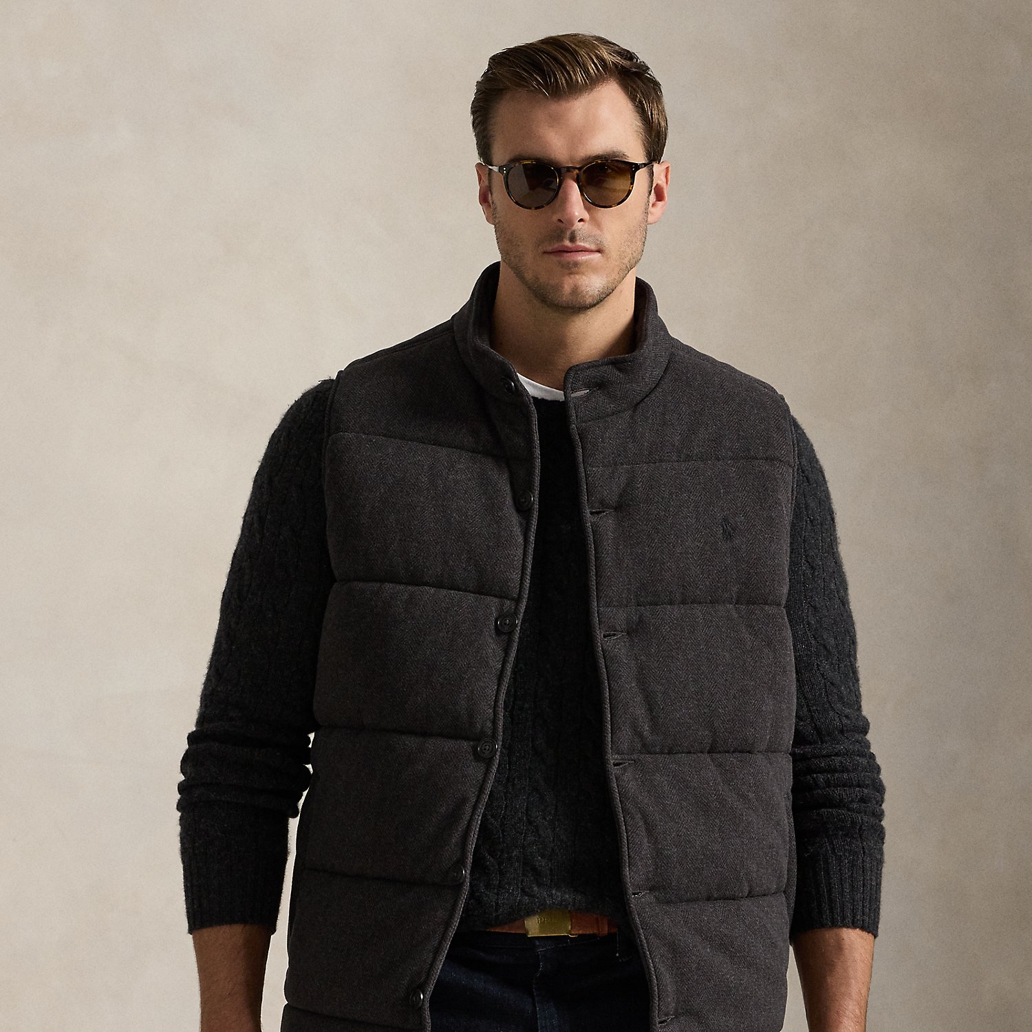 Big & Tall - Herringbone-Print Estate-Rib Waistcoat