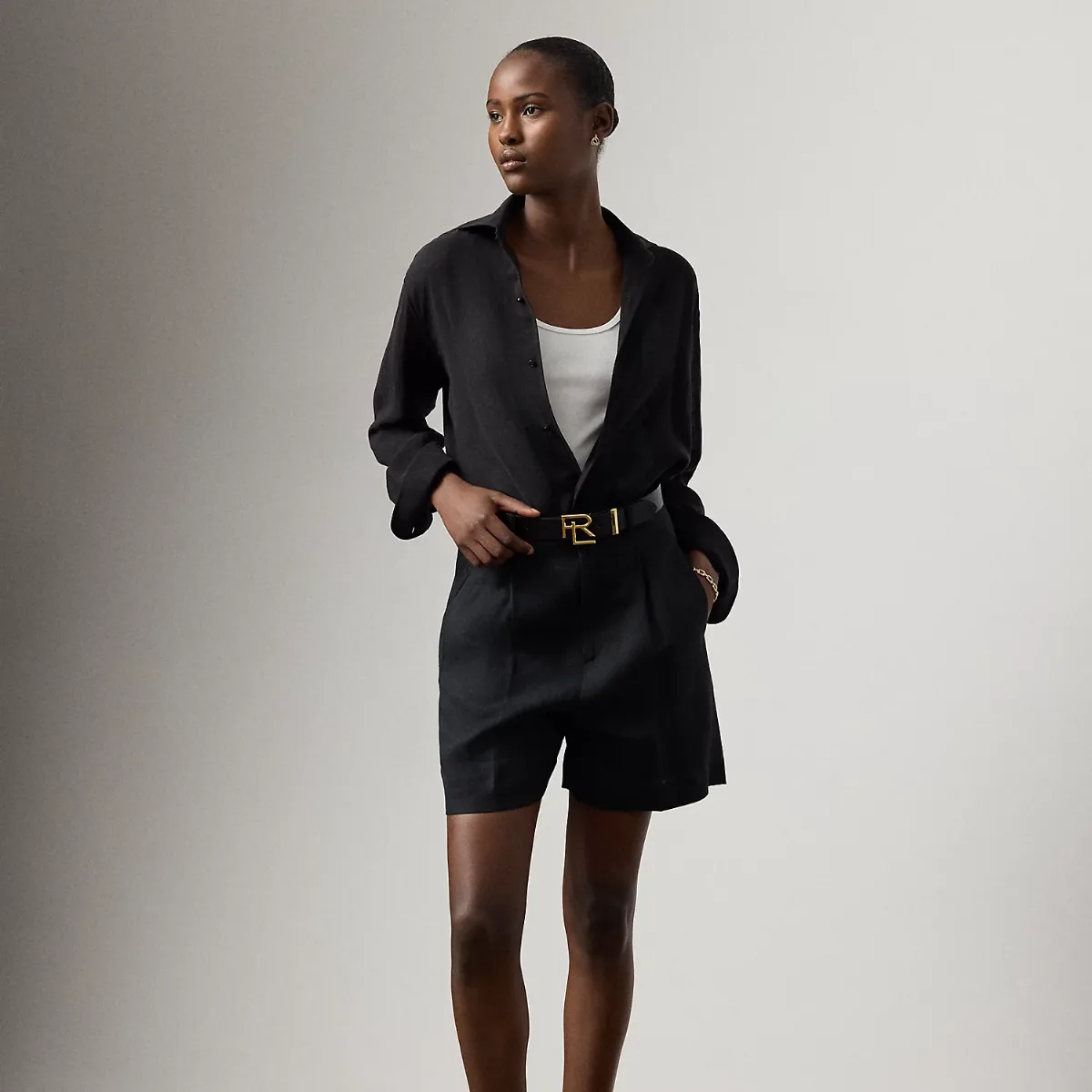 Tracy Pleated Linen Short