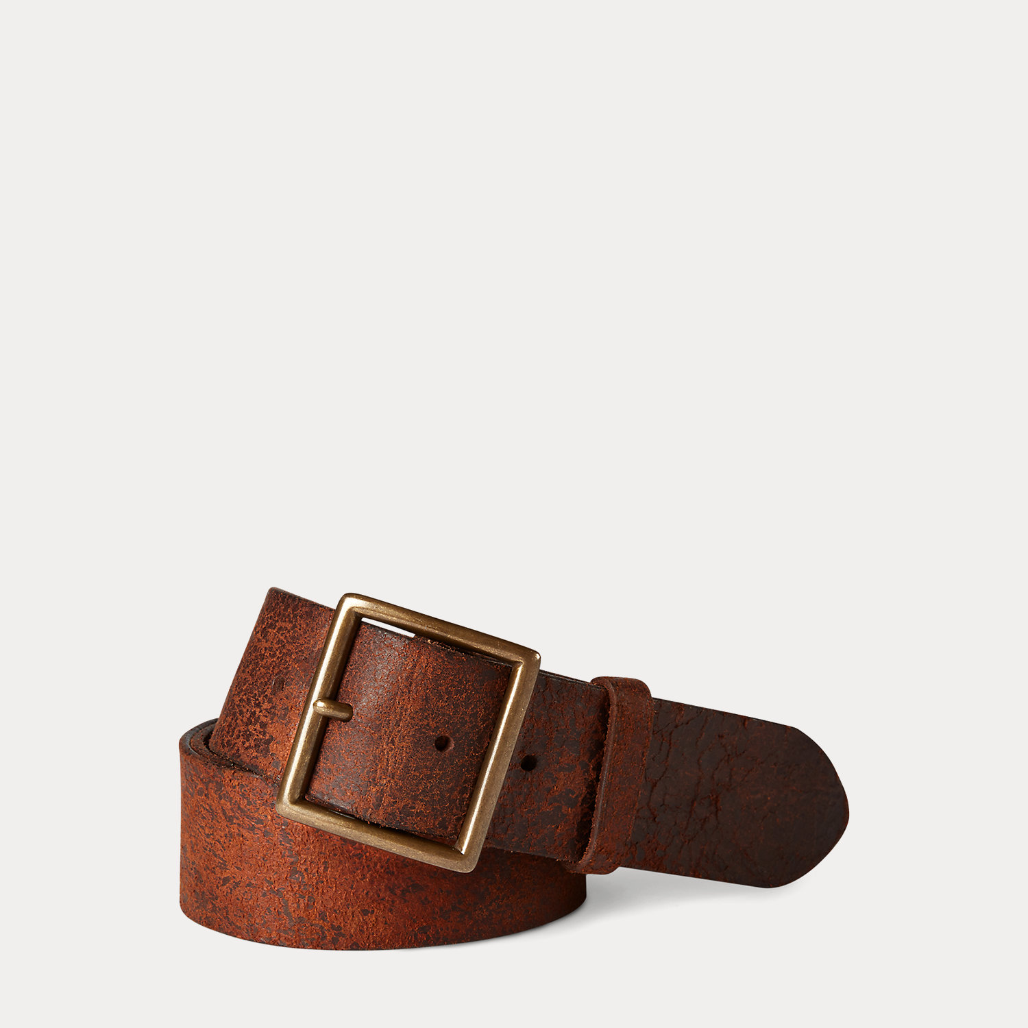Distressed Leather Belt by Ralph Lauren RRL