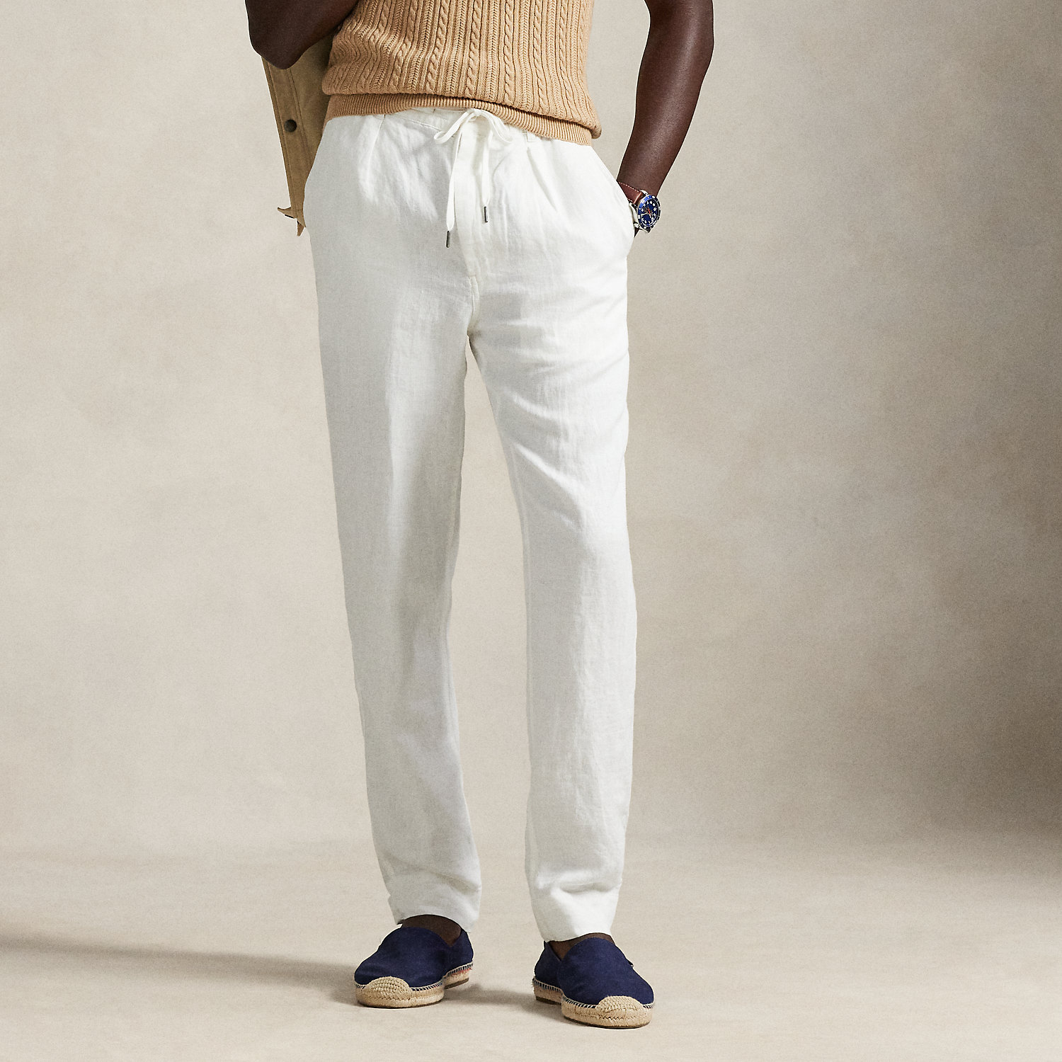 Lateef Slim Tapered Fit Linen Trouser