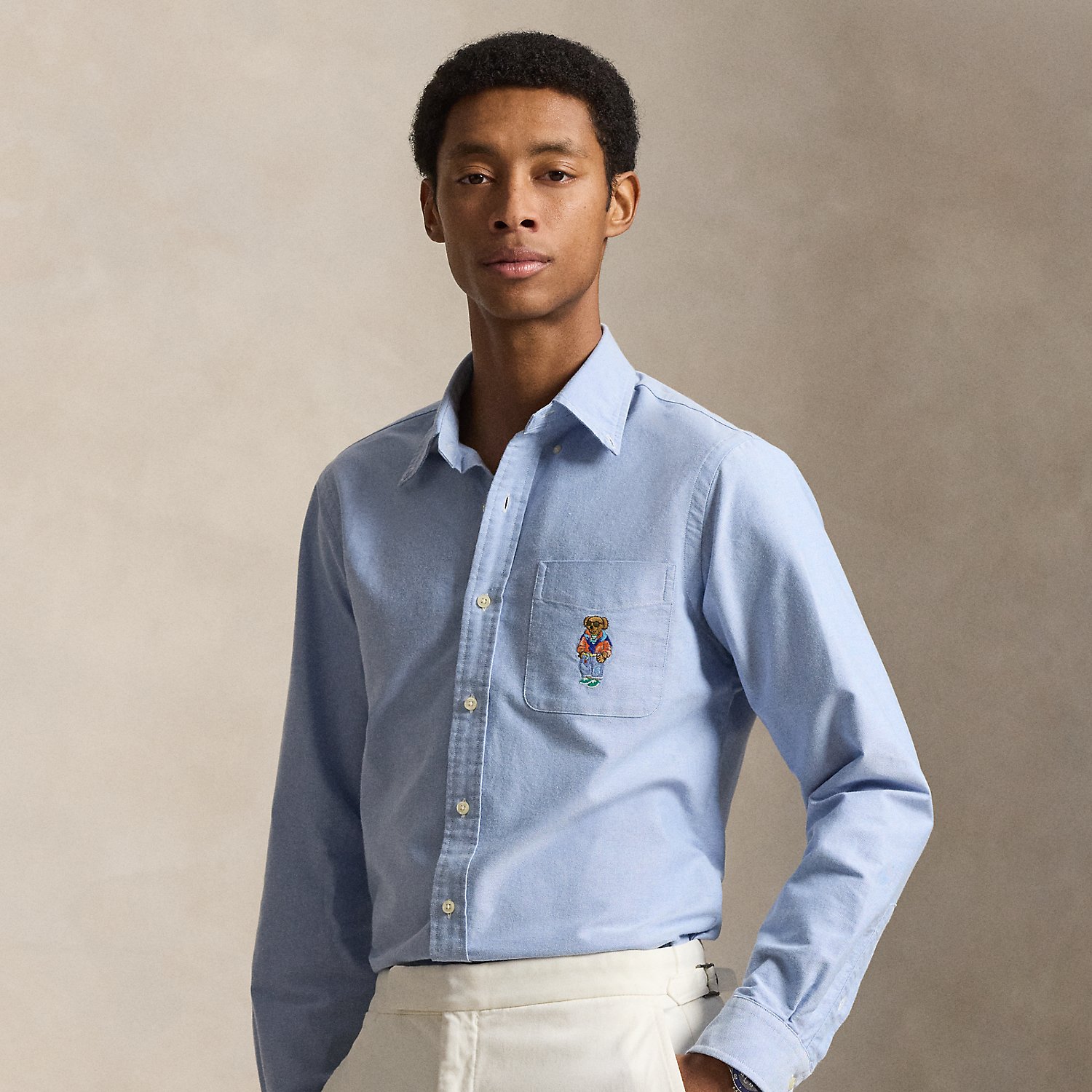 Custom Fit Polo Bear Oxford Shirt