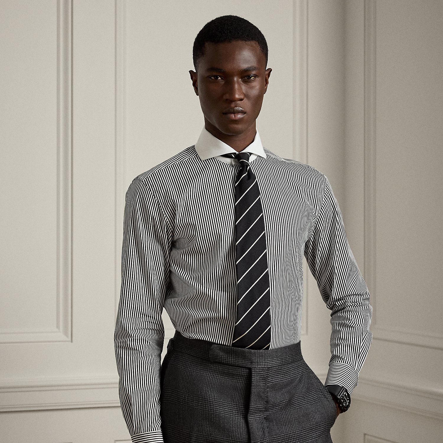 Bengal-Stripe Poplin Shirt by Ralph Lauren Purple Label