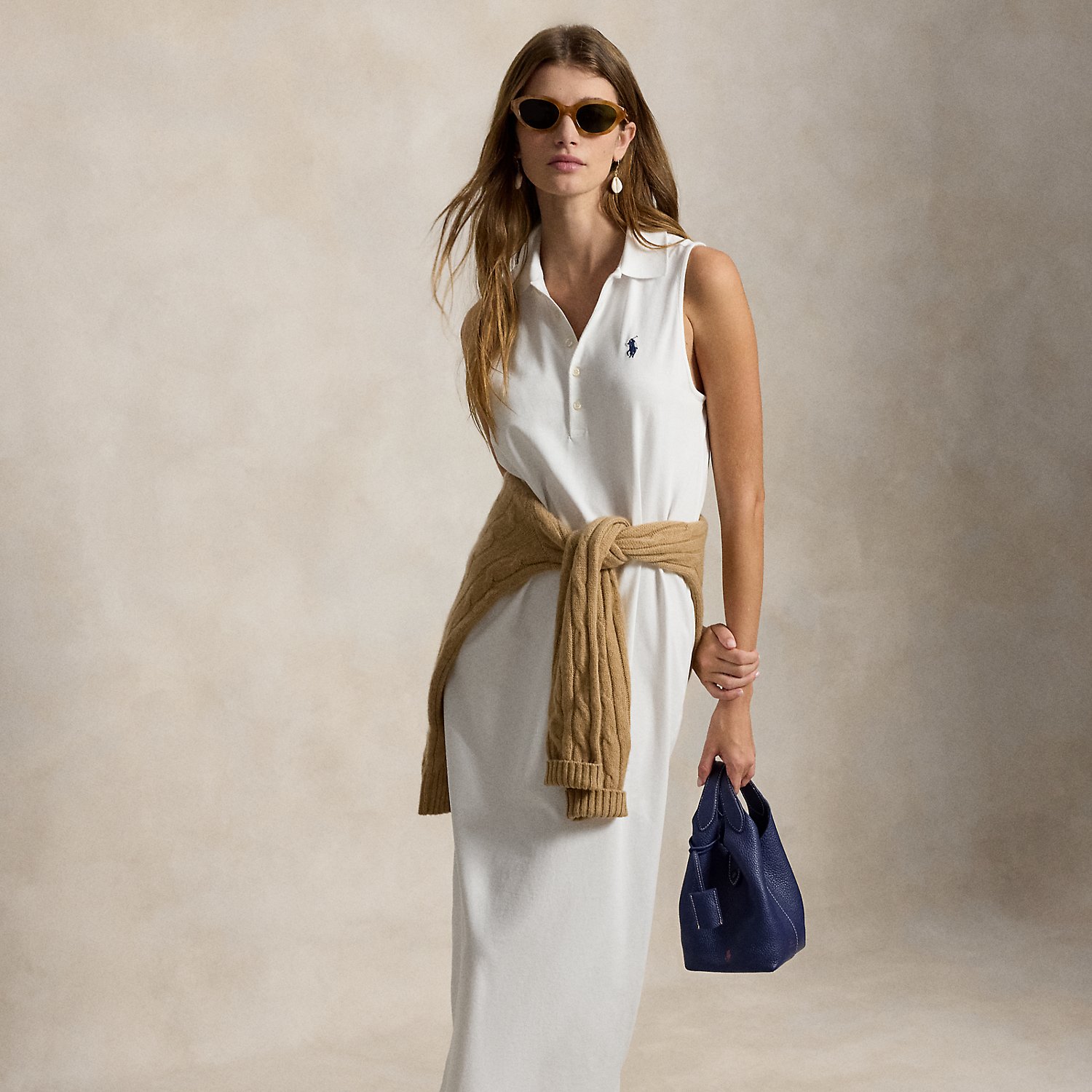 Stretch-Cotton Sleeveless Polo Dress