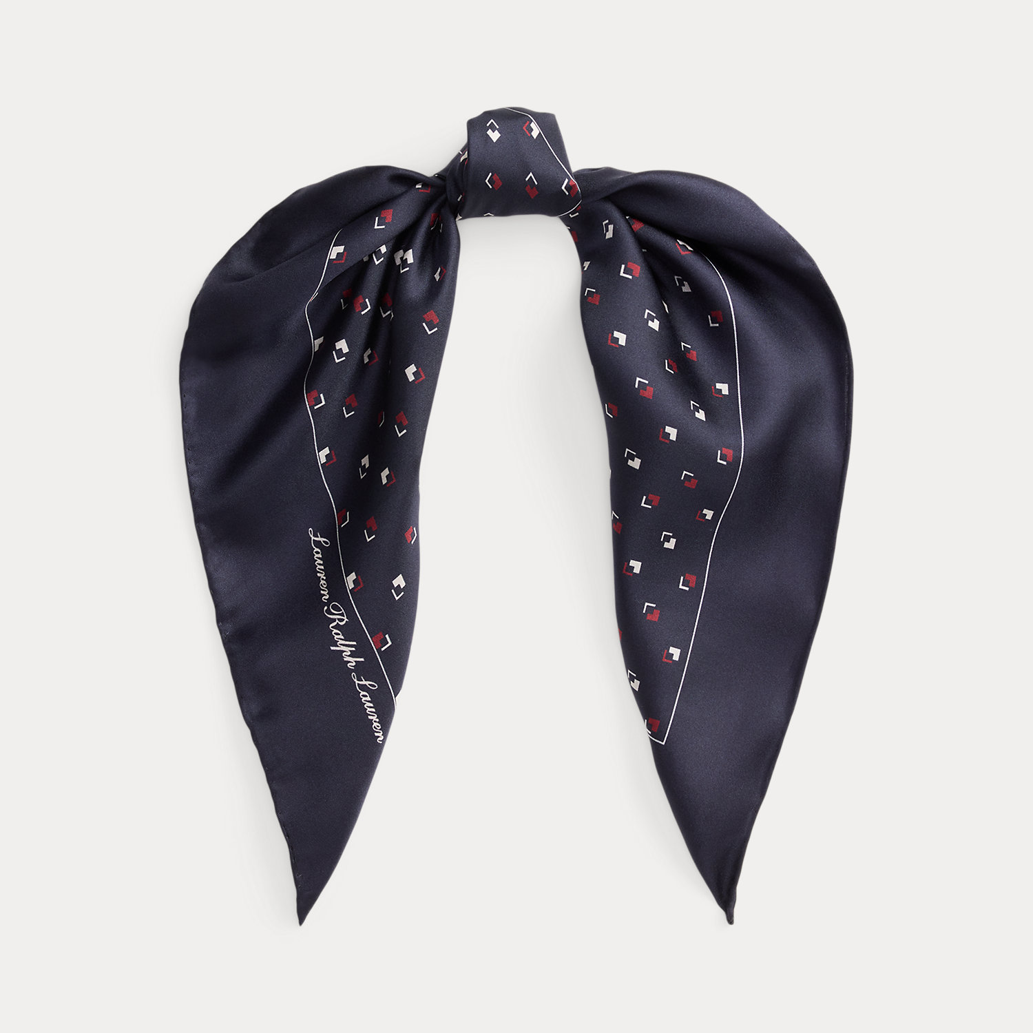 Geo-Print Silk Square Scarf
