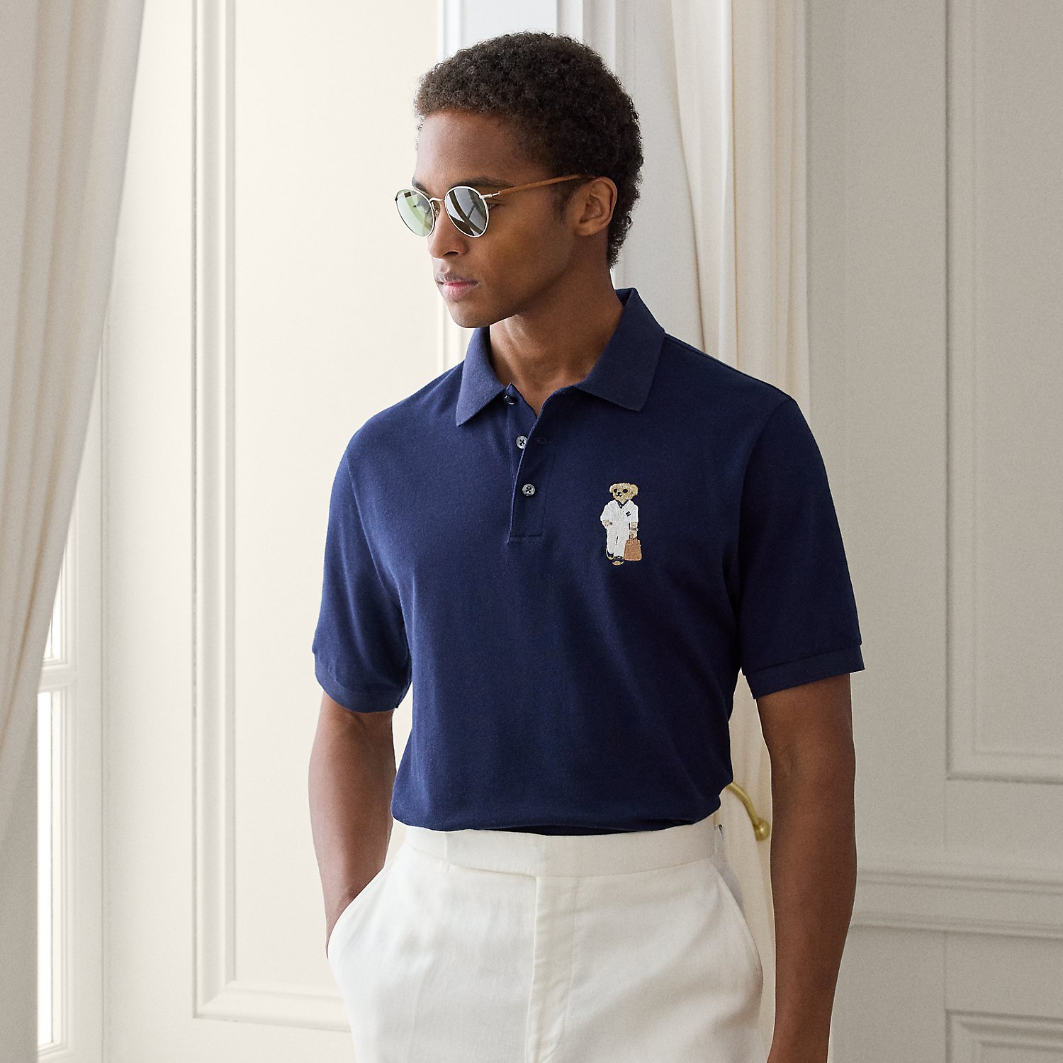 Polo Bear Cotton-Cashmere Polo Shirt